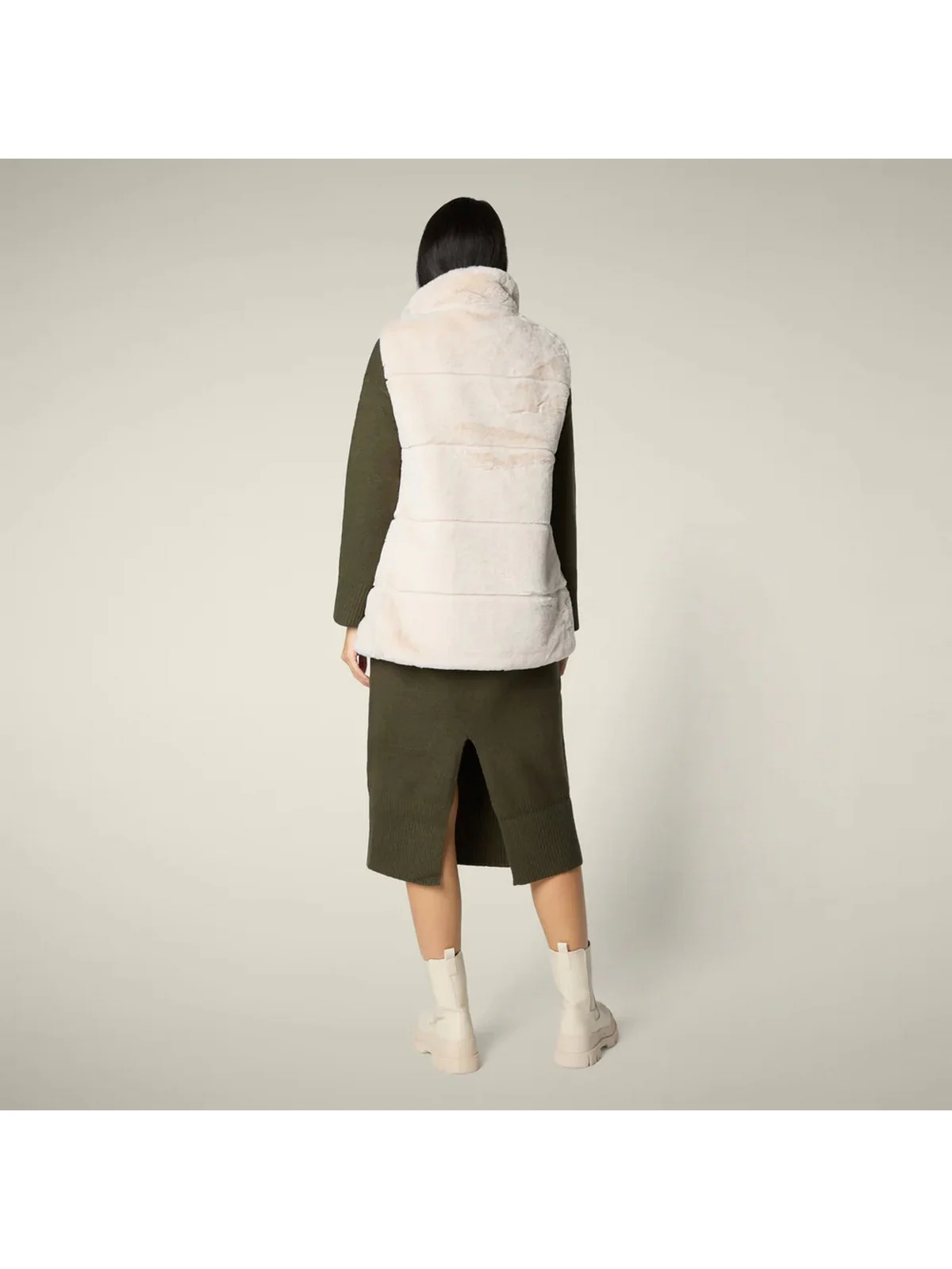SAVE THE DUCK Gilet Donna NIVES D82493W FURY21 40034 SHORE BEIGE - Image 6