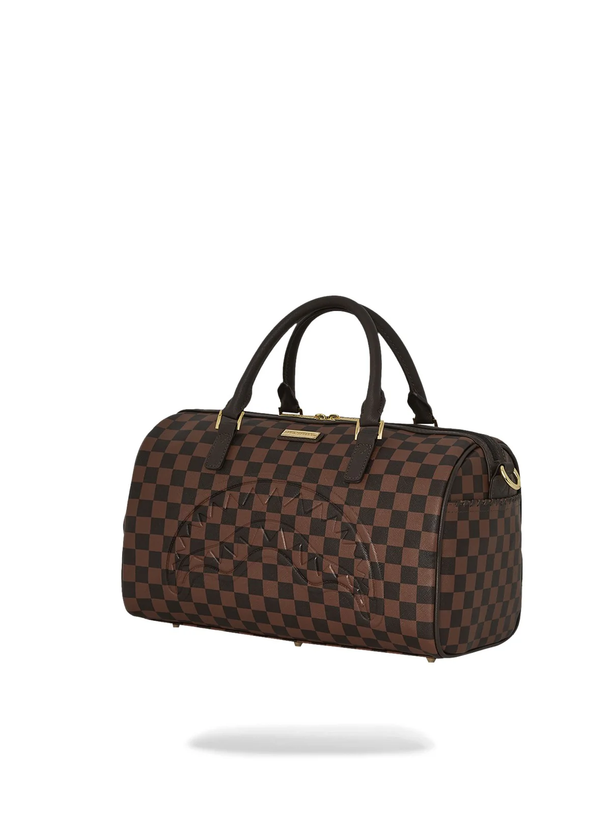 SPRAYGROUND Borsa Donna CORE EMBOSS CHECK MINI DUFFLE 910D6838NSZ Marrone - Image 3