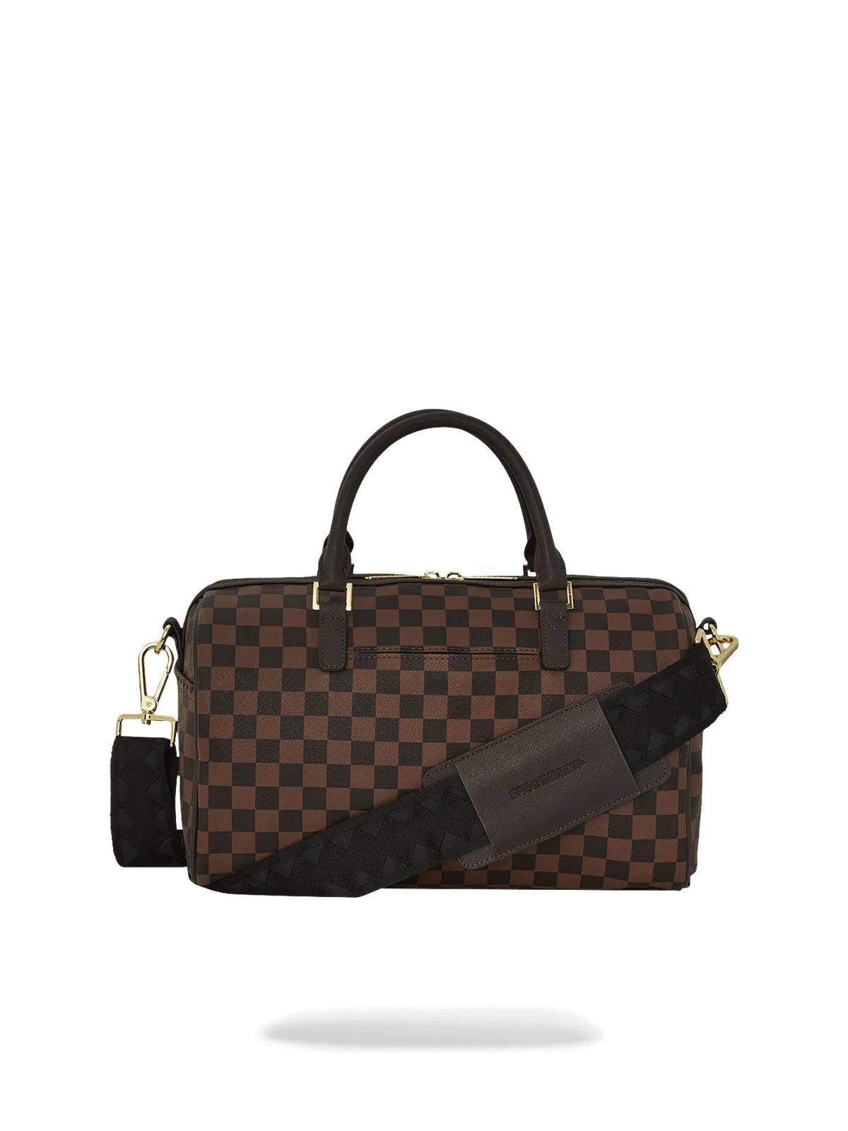SPRAYGROUND Borsa Donna CORE EMBOSS CHECK MINI DUFFLE 910D6838NSZ Marrone - Image 4