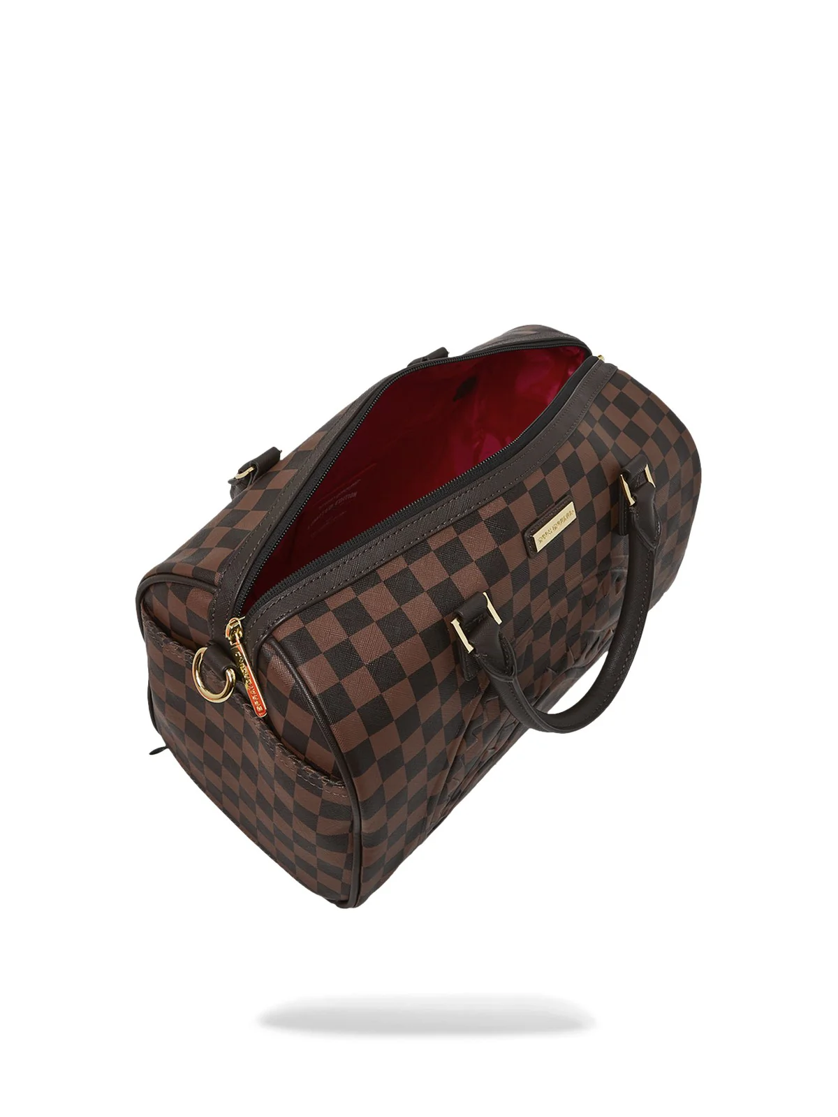SPRAYGROUND Borsa Donna CORE EMBOSS CHECK MINI DUFFLE 910D6838NSZ Marrone - Image 6