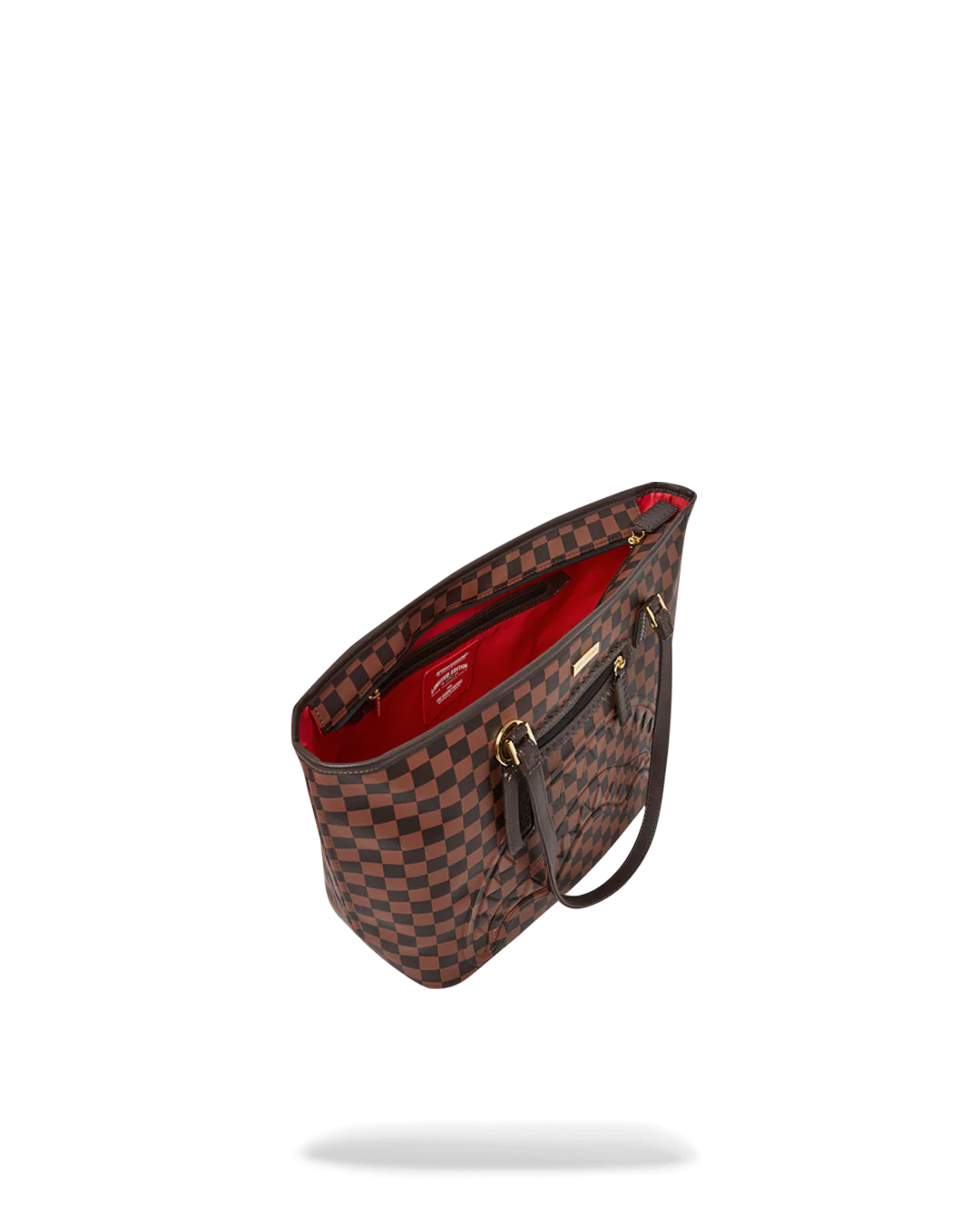 SPRAYGROUND Borsa Donna CORE EMBOSS CHECK TOTE 910T6833NSZ Marrone - Image 4