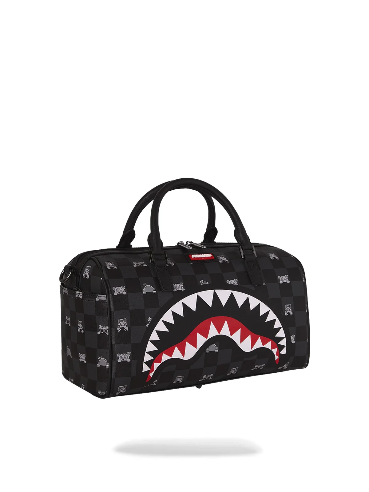SPRAYGROUND Borsa Unisex adulto GRAY PEEKING CHARACTER CHECK MINI DUFFLE 910D8911NSZ Nero - Image 2