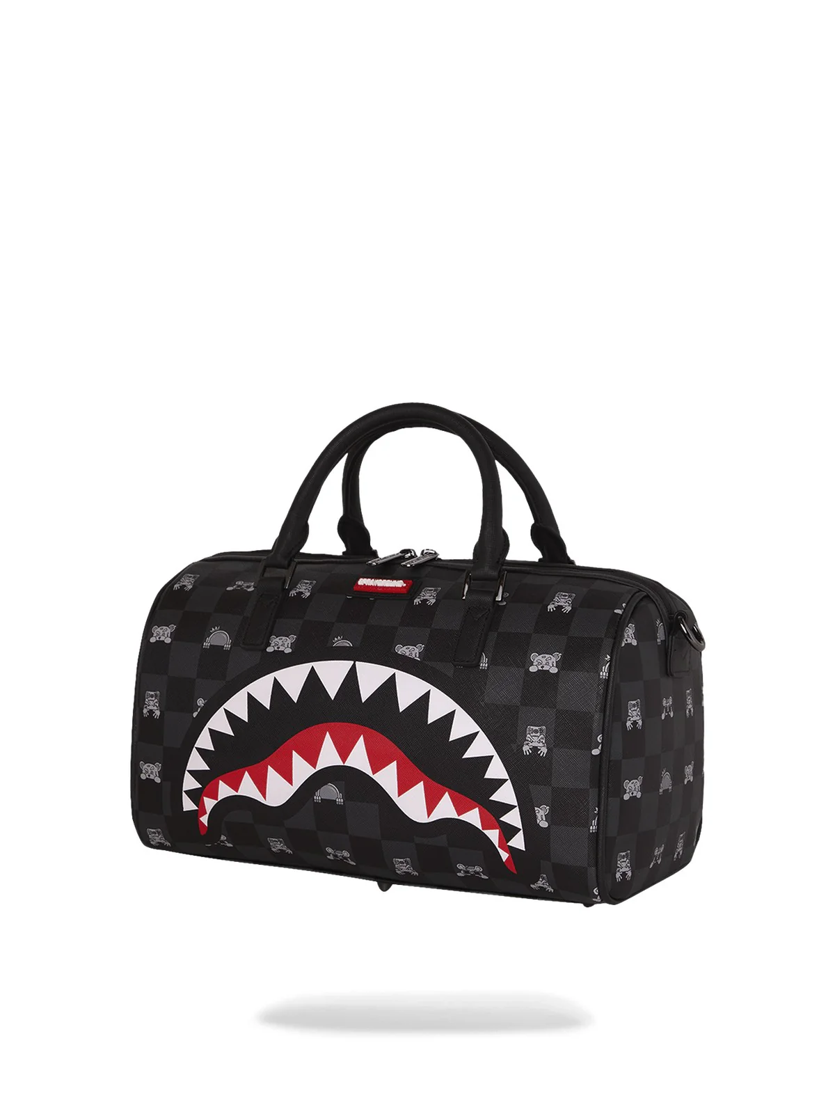 SPRAYGROUND Borsa Unisex adulto GRAY PEEKING CHARACTER CHECK MINI DUFFLE 910D8911NSZ Nero - Image 3