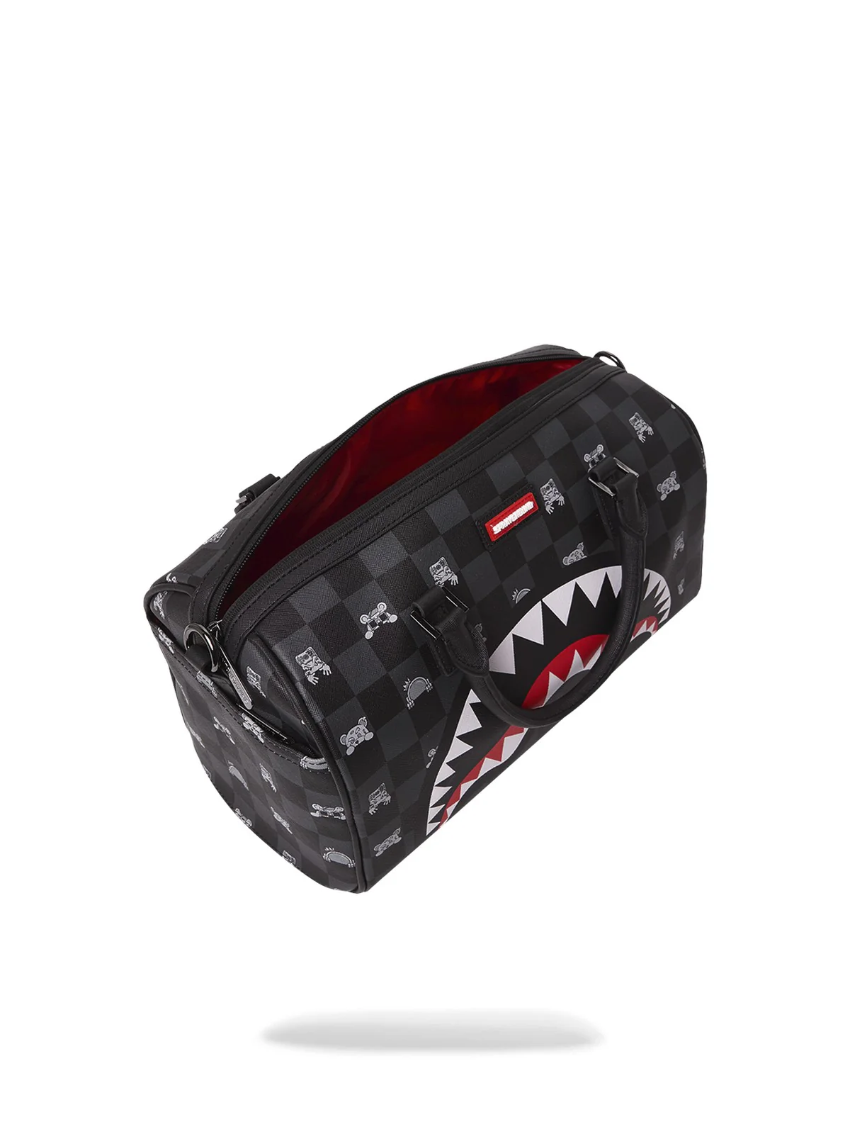SPRAYGROUND Borsa Unisex adulto GRAY PEEKING CHARACTER CHECK MINI DUFFLE 910D8911NSZ Nero - Image 7
