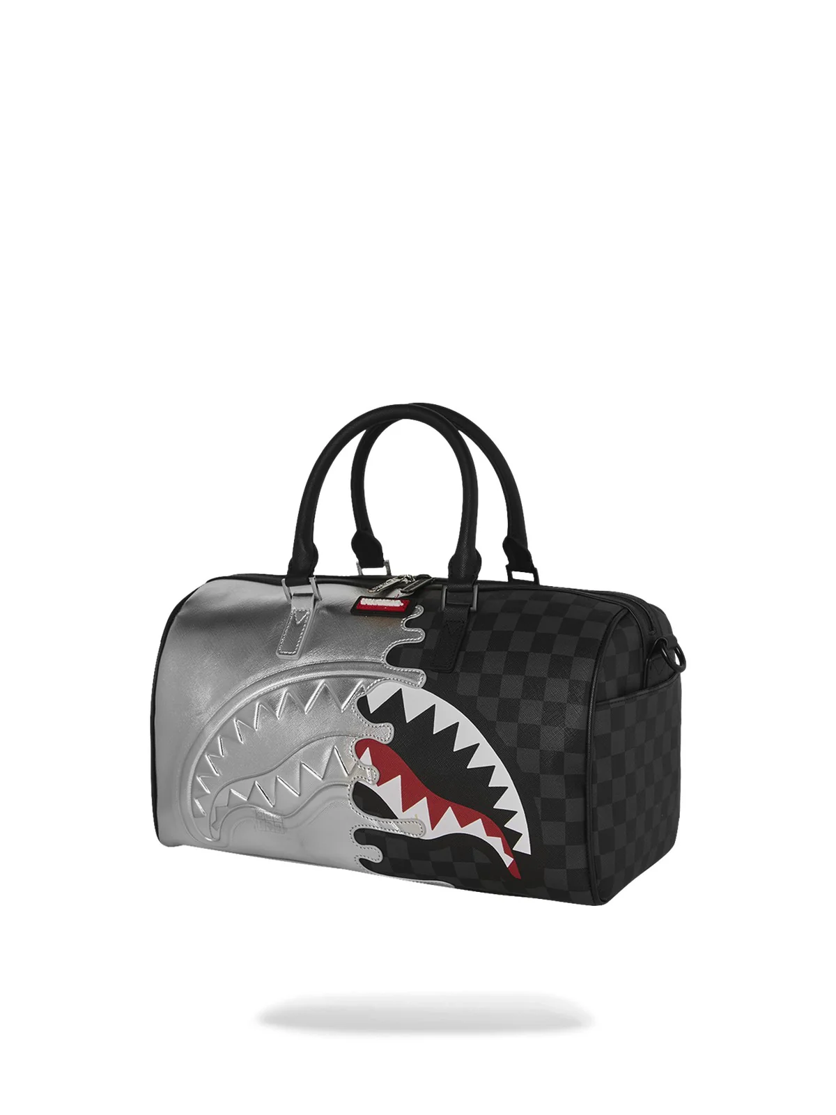 SPRAYGROUND Borsa Unisex adulto SILVER SIDE DRIP BLACK CHECK MINI DUFFLE 910D8925NSZ Nero - Image 3