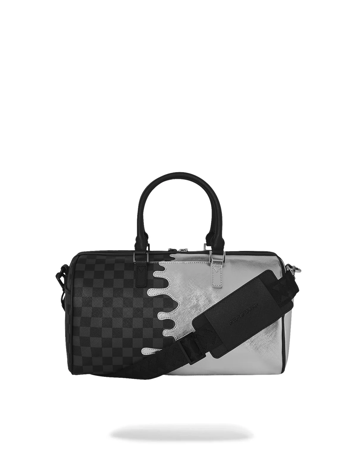 SPRAYGROUND Borsa Unisex adulto SILVER SIDE DRIP BLACK CHECK MINI DUFFLE 910D8925NSZ Nero - Image 4