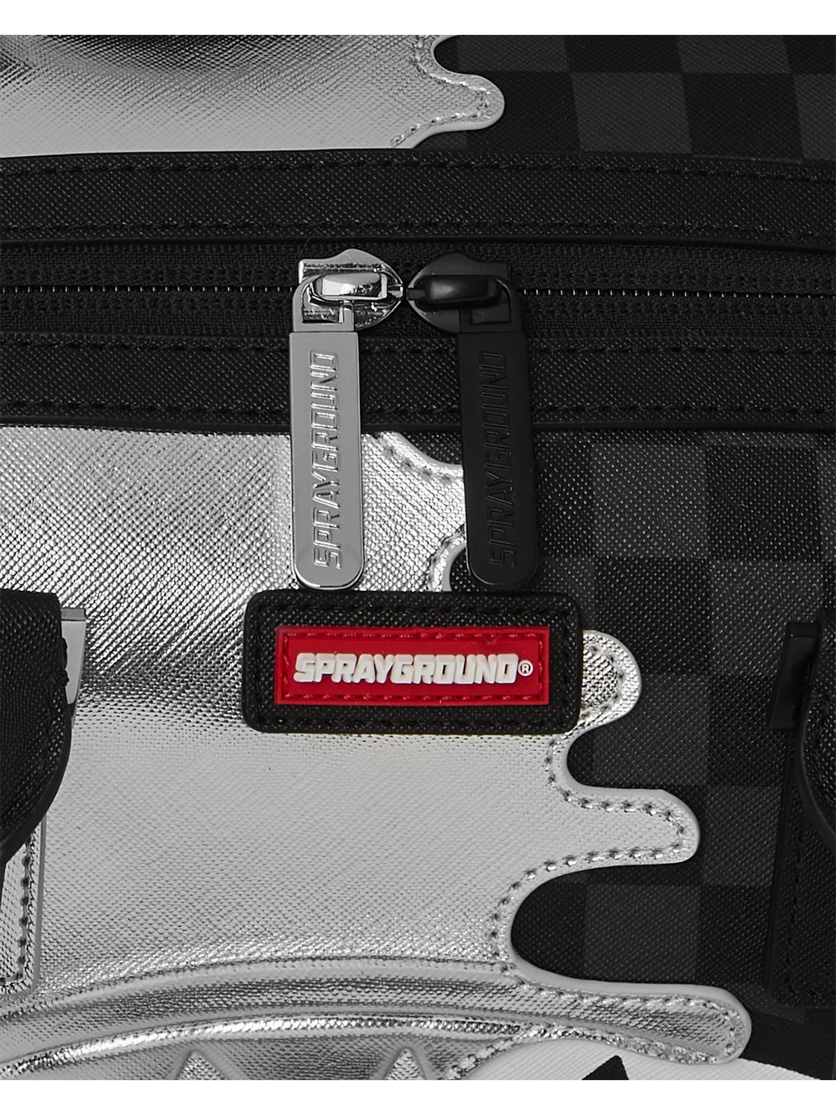 SPRAYGROUND Borsa Unisex adulto SILVER SIDE DRIP BLACK CHECK MINI DUFFLE 910D8925NSZ Nero - Image 6