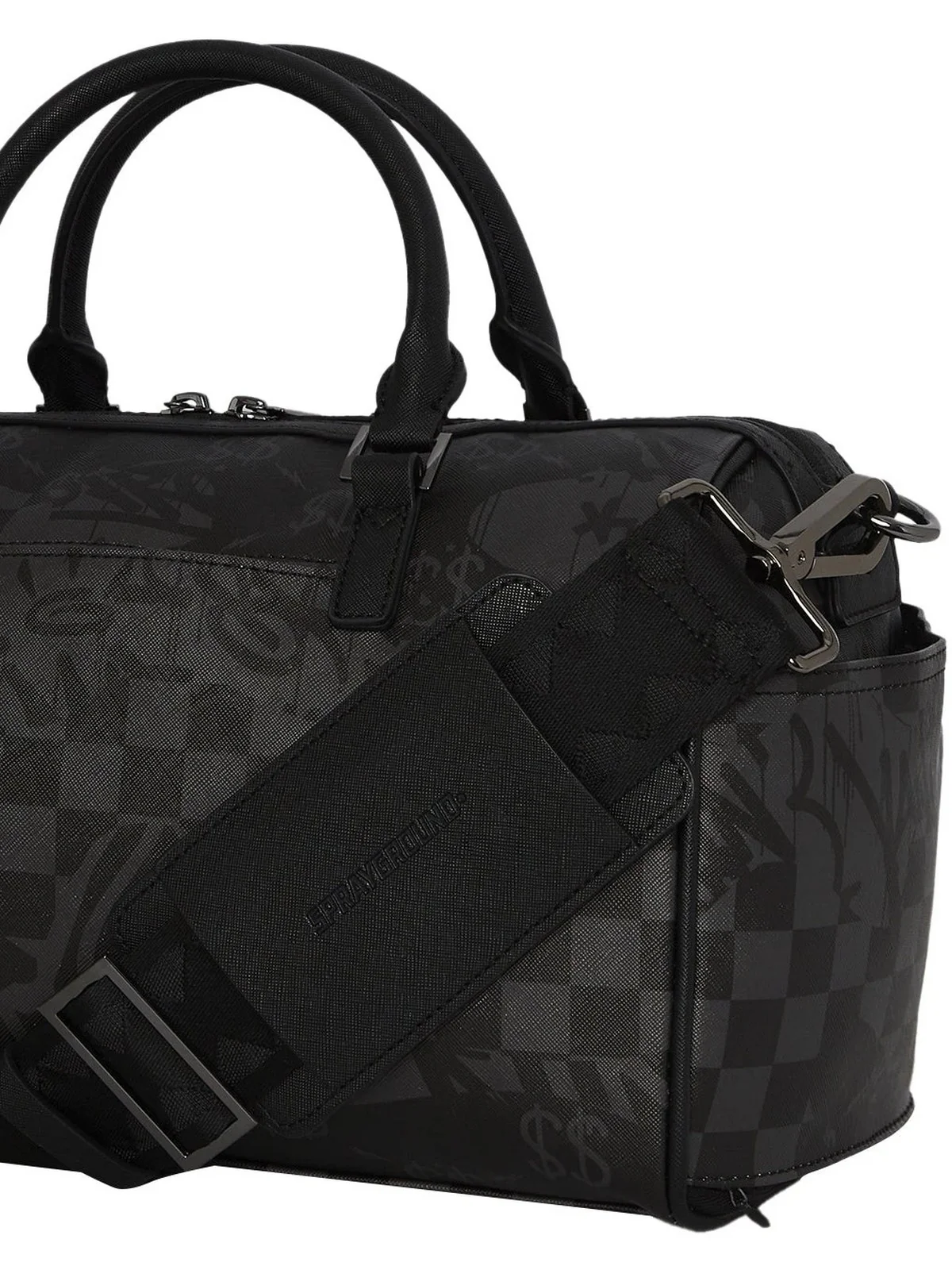 SPRAYGROUND Borsa Uomo 3AM CHECK MINI DUFFEL 910D7503NSZ Grigio - Image 3