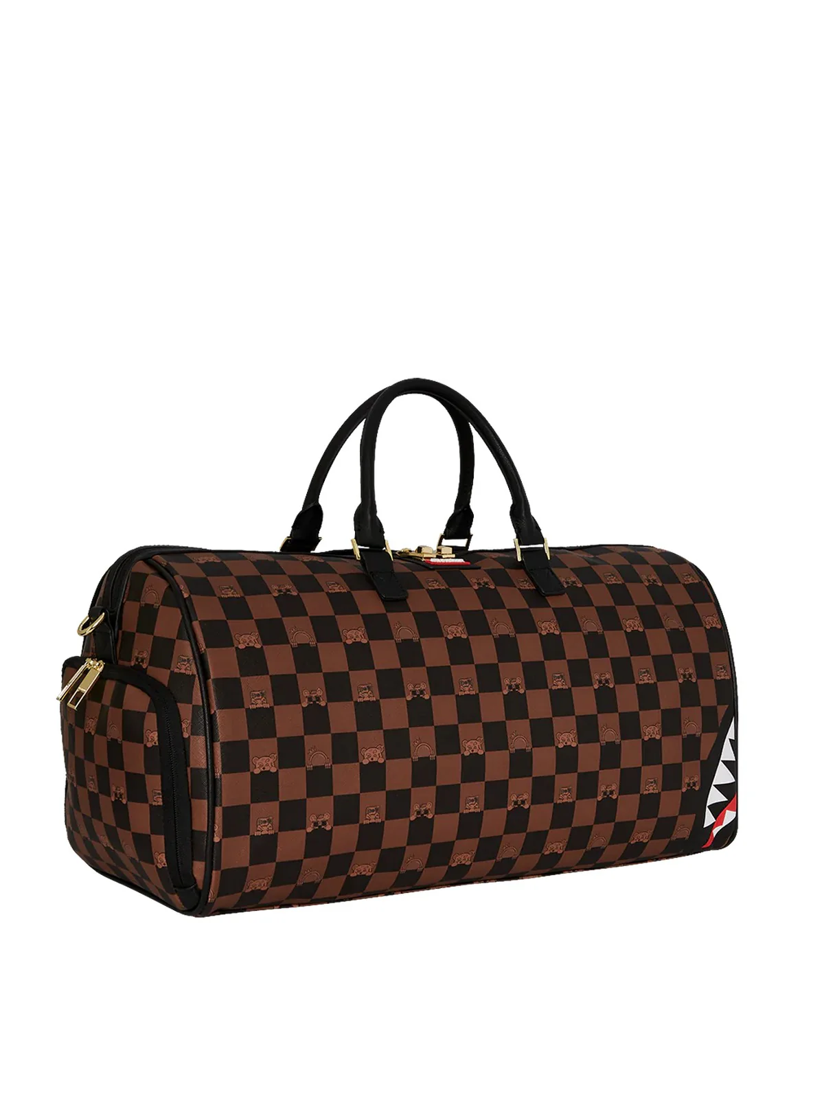 SPRAYGROUND Borsone Uomo PEEKING CHARACTER CHECK DUFFEL 910D7506NSZ Marrone - Image 2