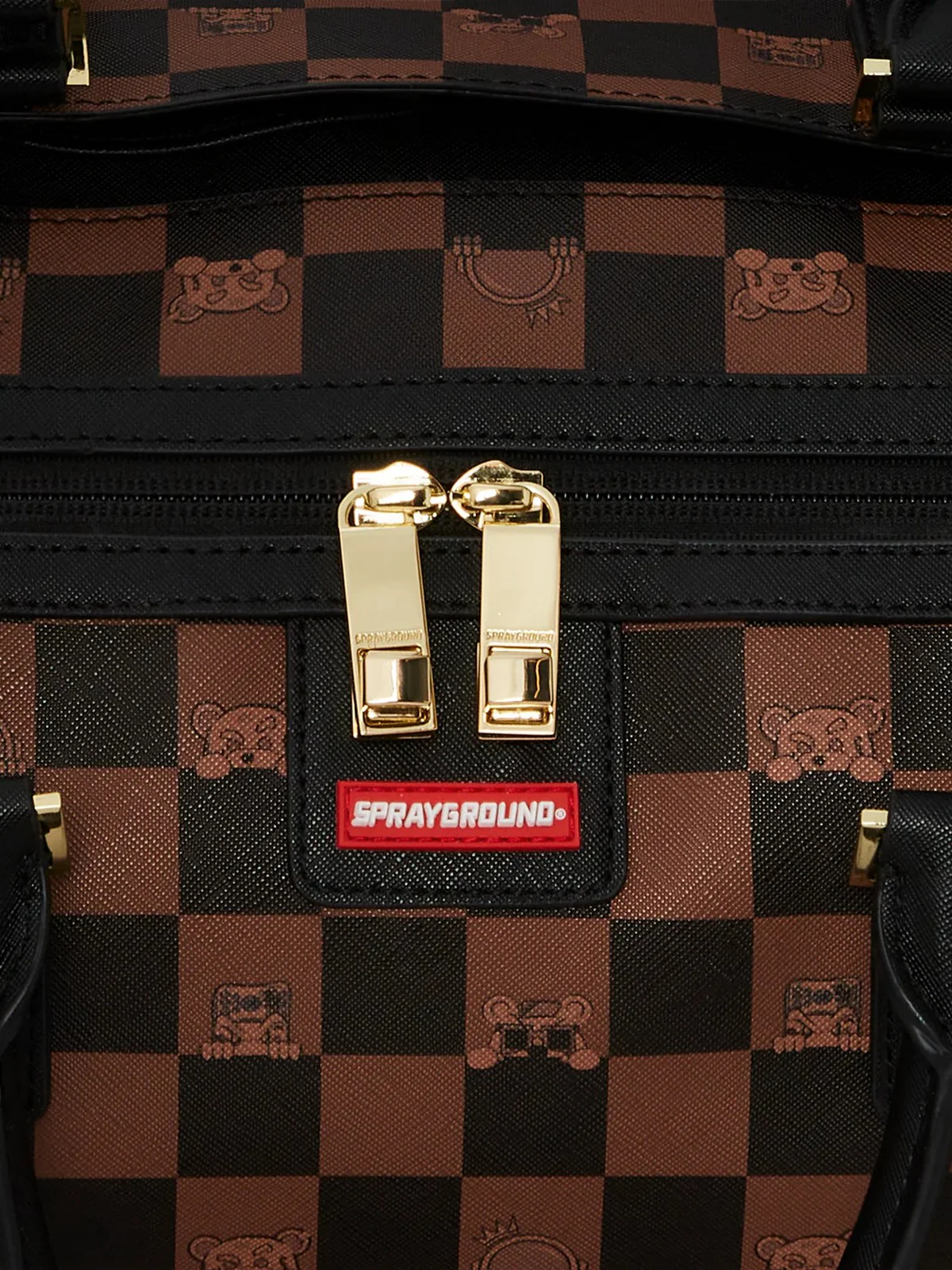 SPRAYGROUND Borsone Uomo PEEKING CHARACTER CHECK DUFFEL 910D7506NSZ Marrone - Image 5