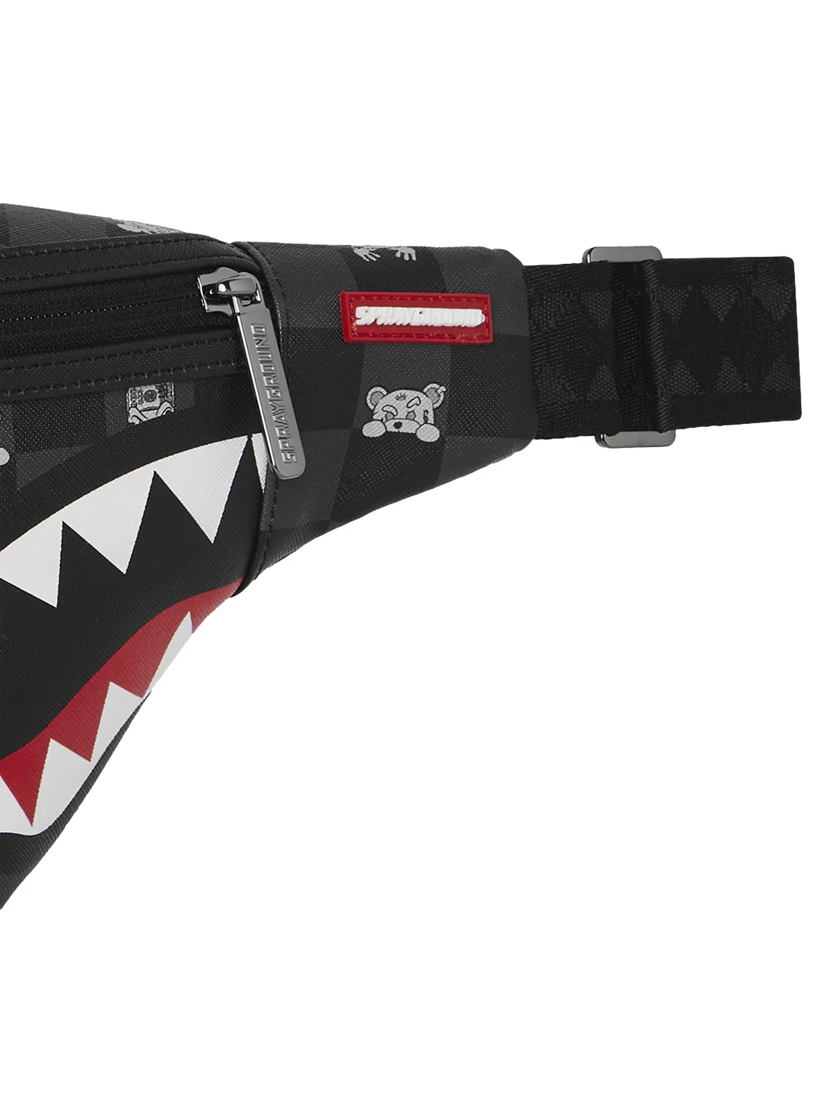 SPRAYGROUND Marsupio Unisex adulto GRAY PEEKING CHARACTER CHECK SAVVY CROSSBODY 910B8912NSZ Nero - Image 3