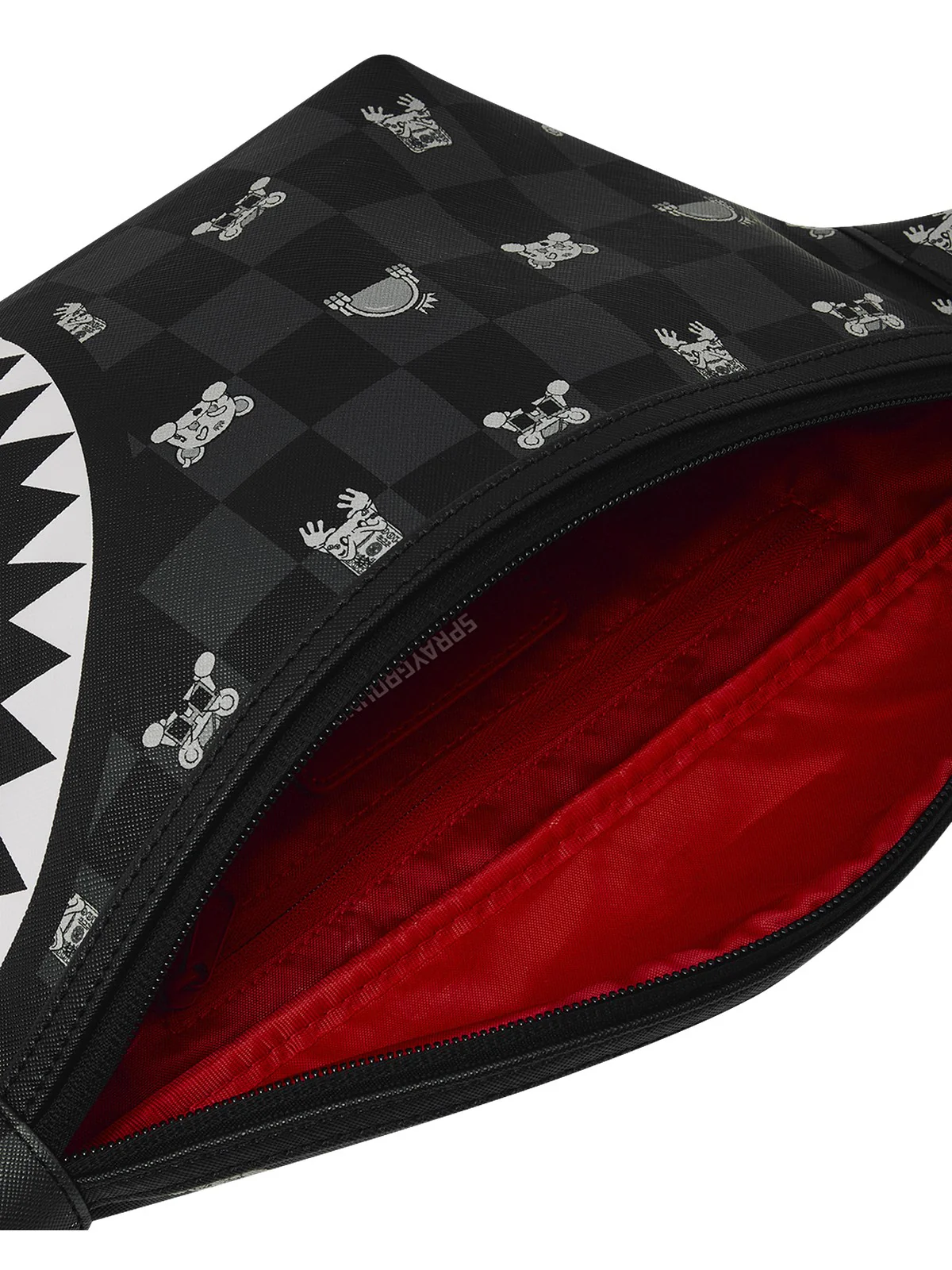 SPRAYGROUND Marsupio Unisex adulto GRAY PEEKING CHARACTER CHECK SAVVY CROSSBODY 910B8912NSZ Nero - Image 4