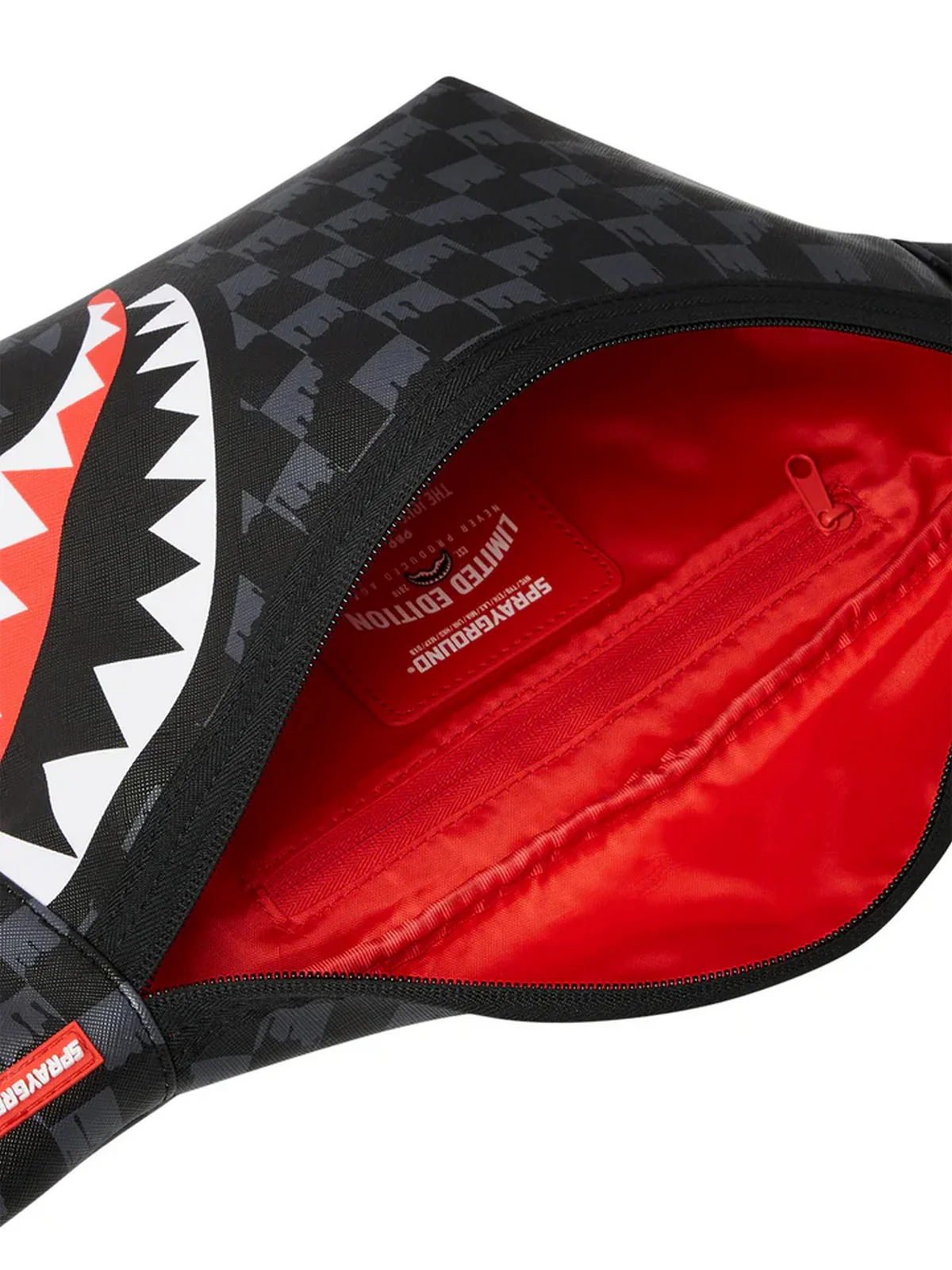 SPRAYGROUND Marsupio Uomo DRIP CHECK SHARK CROSSBODY SAVVY 910B6573NSZ Nero - Image 3