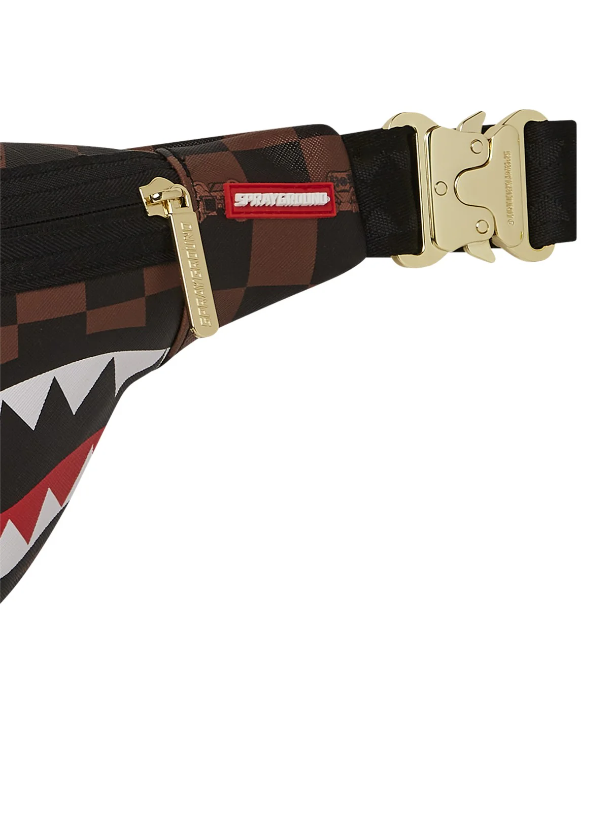 SPRAYGROUND Marsupio Uomo PEEKING CHARACTER CHECK CROSSBODY 910B7512NSZ Marrone - Image 3