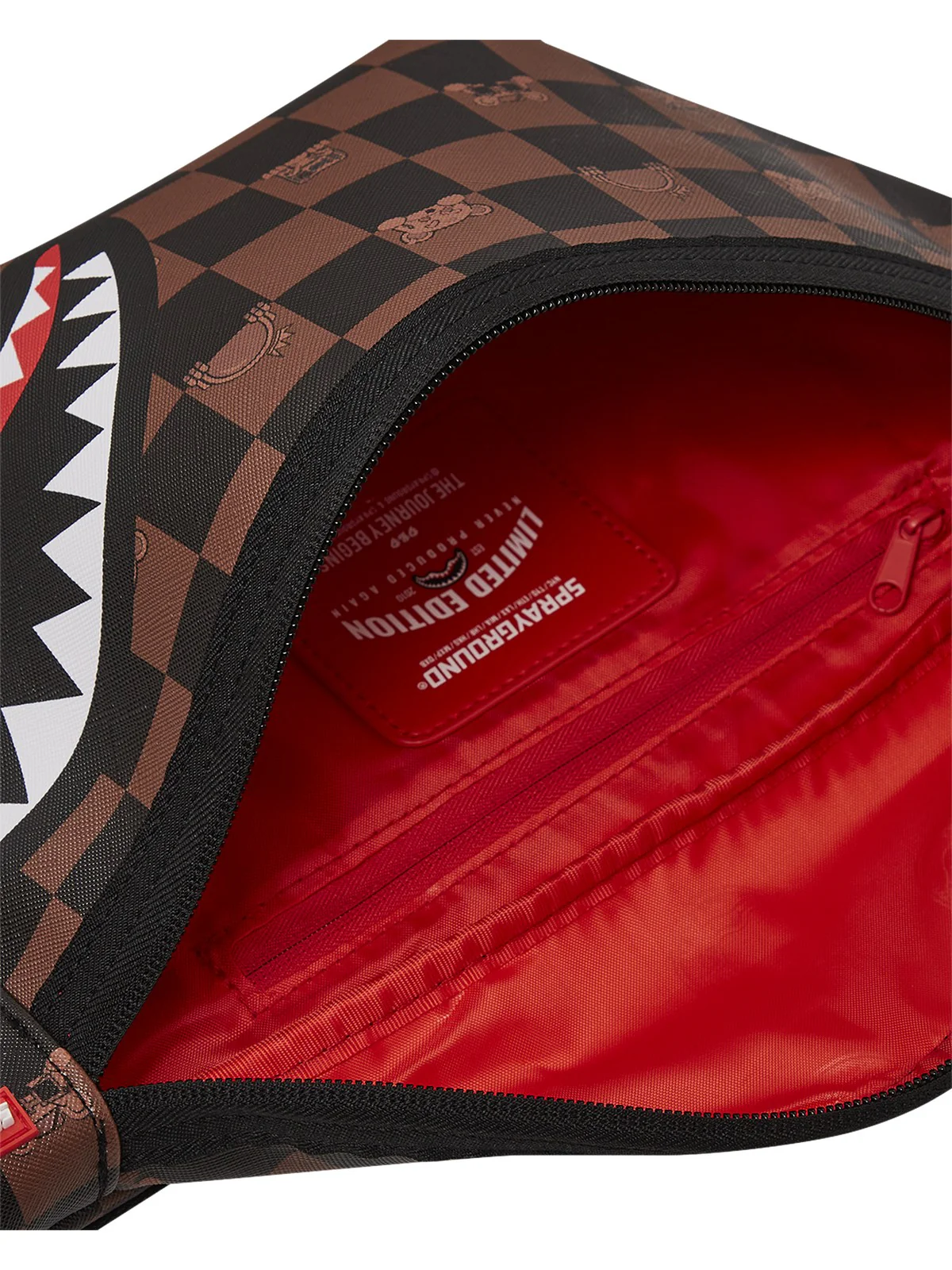 SPRAYGROUND Marsupio Uomo PEEKING CHARACTER CHECK CROSSBODY 910B7512NSZ Marrone - Image 4