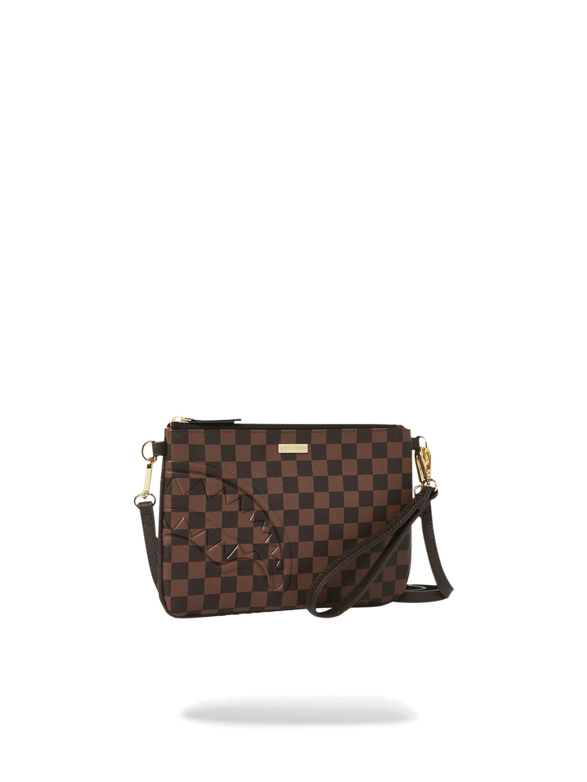 SPRAYGROUND Pochette Donna CORE EMBOSS CHECK POUCHETTE 910B6835NSZ Marrone - Image 2