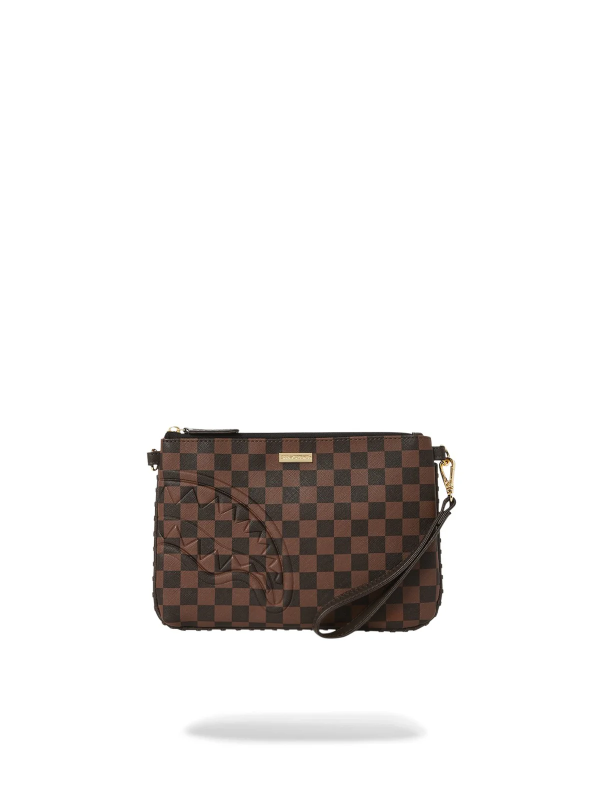 SPRAYGROUND Pochette Donna CORE EMBOSS CHECK POUCHETTE 910B6835NSZ Marrone - Image 4