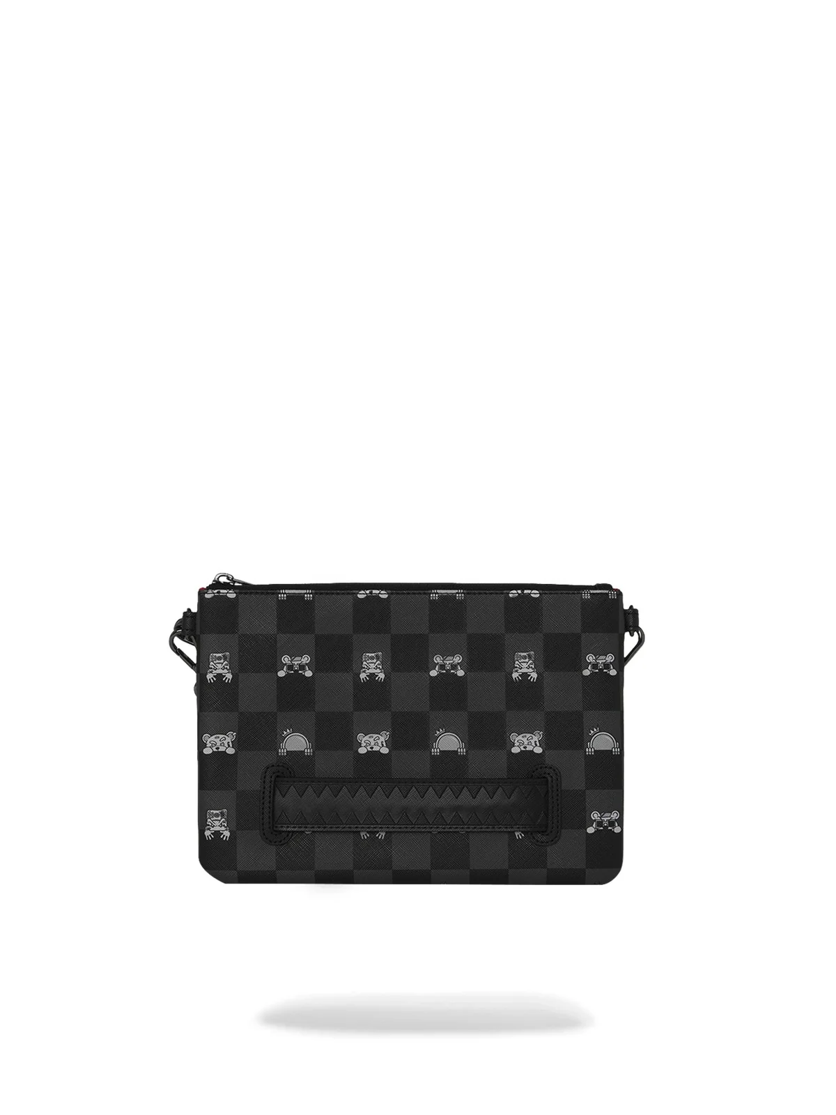 SPRAYGROUND Pochette Unisex adulto GRAY PEEKING CHARACTER CHECK CROSSBODY POUCHETTE 910B8915NSZ Nero - Image 4
