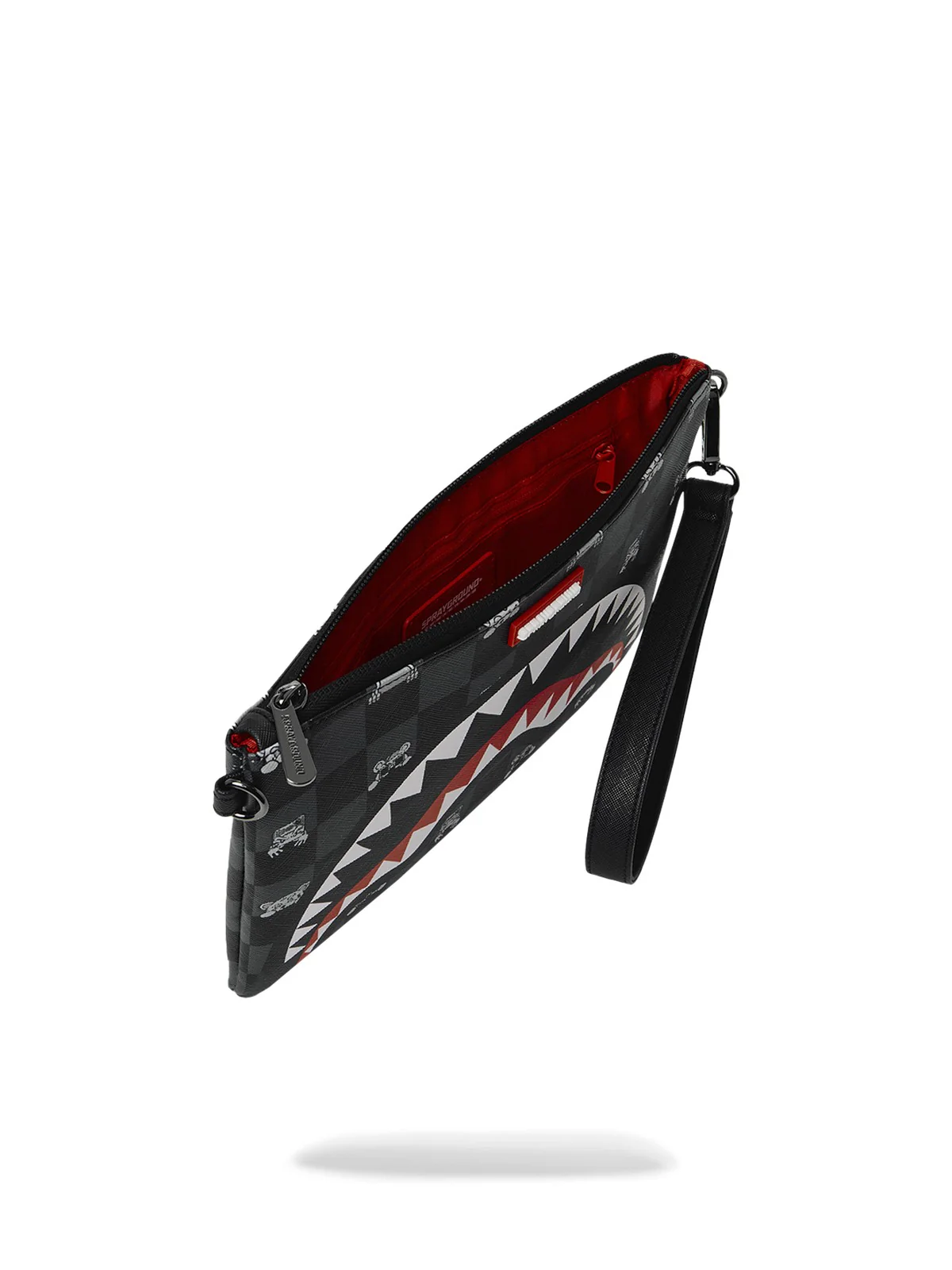 SPRAYGROUND Pochette Unisex adulto GRAY PEEKING CHARACTER CHECK CROSSBODY POUCHETTE 910B8915NSZ Nero - Image 5
