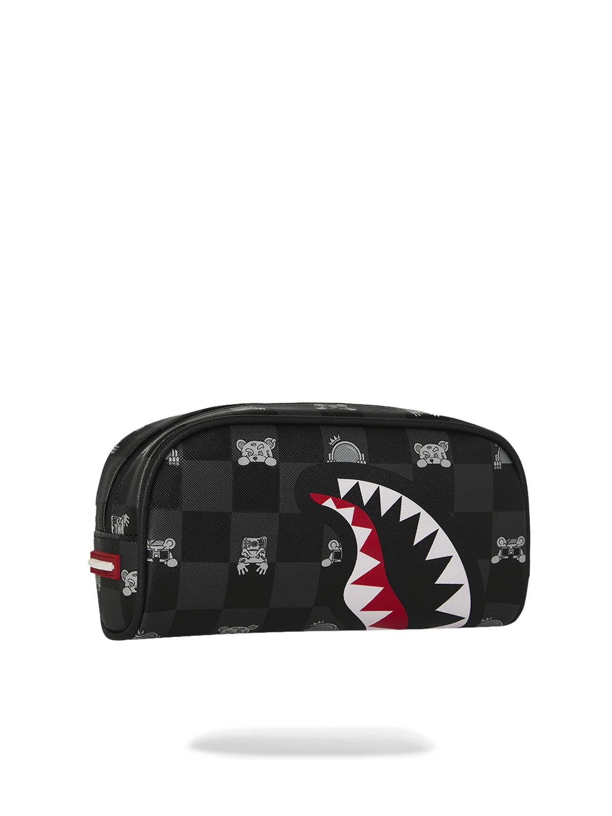 SPRAYGROUND Pochette Unisex adulto GRAY PEEKING CHARACTER CHECK PENCIL POUCH 910B8913NSZ Nero - Image 2