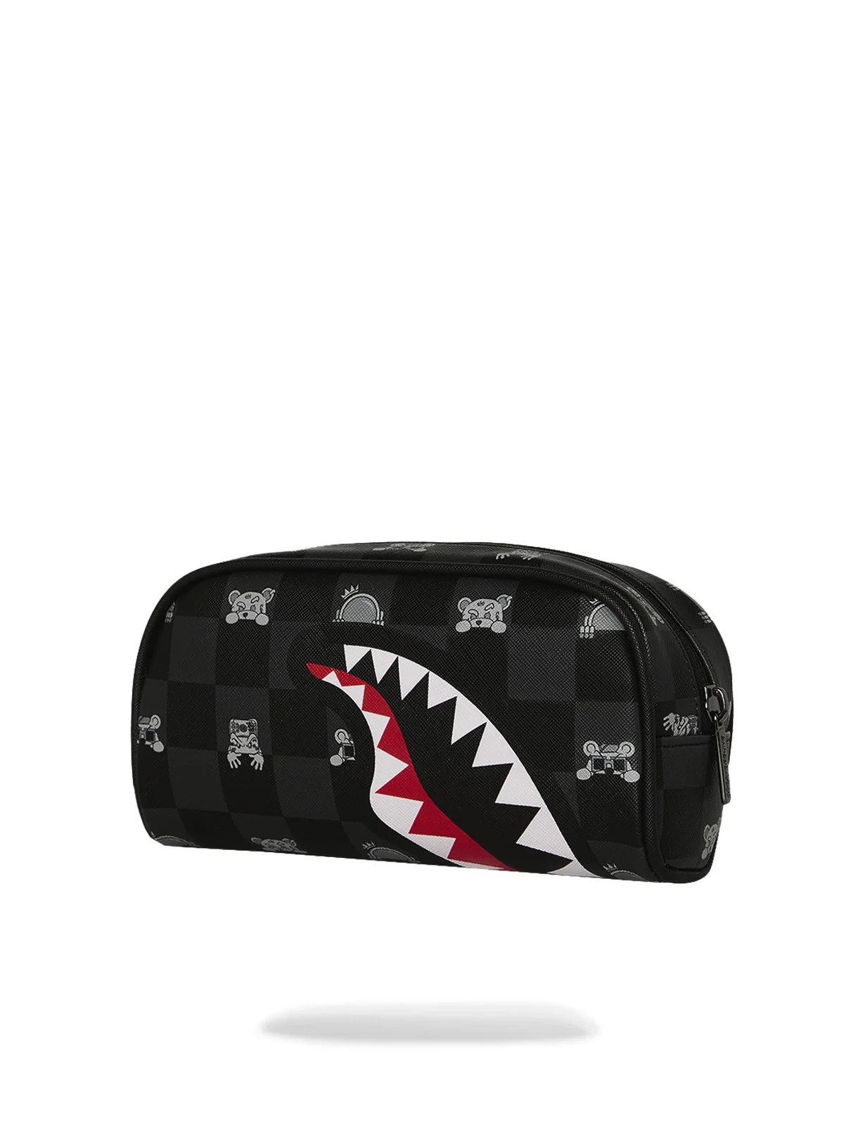 SPRAYGROUND Pochette Unisex adulto GRAY PEEKING CHARACTER CHECK PENCIL POUCH 910B8913NSZ Nero - Image 3