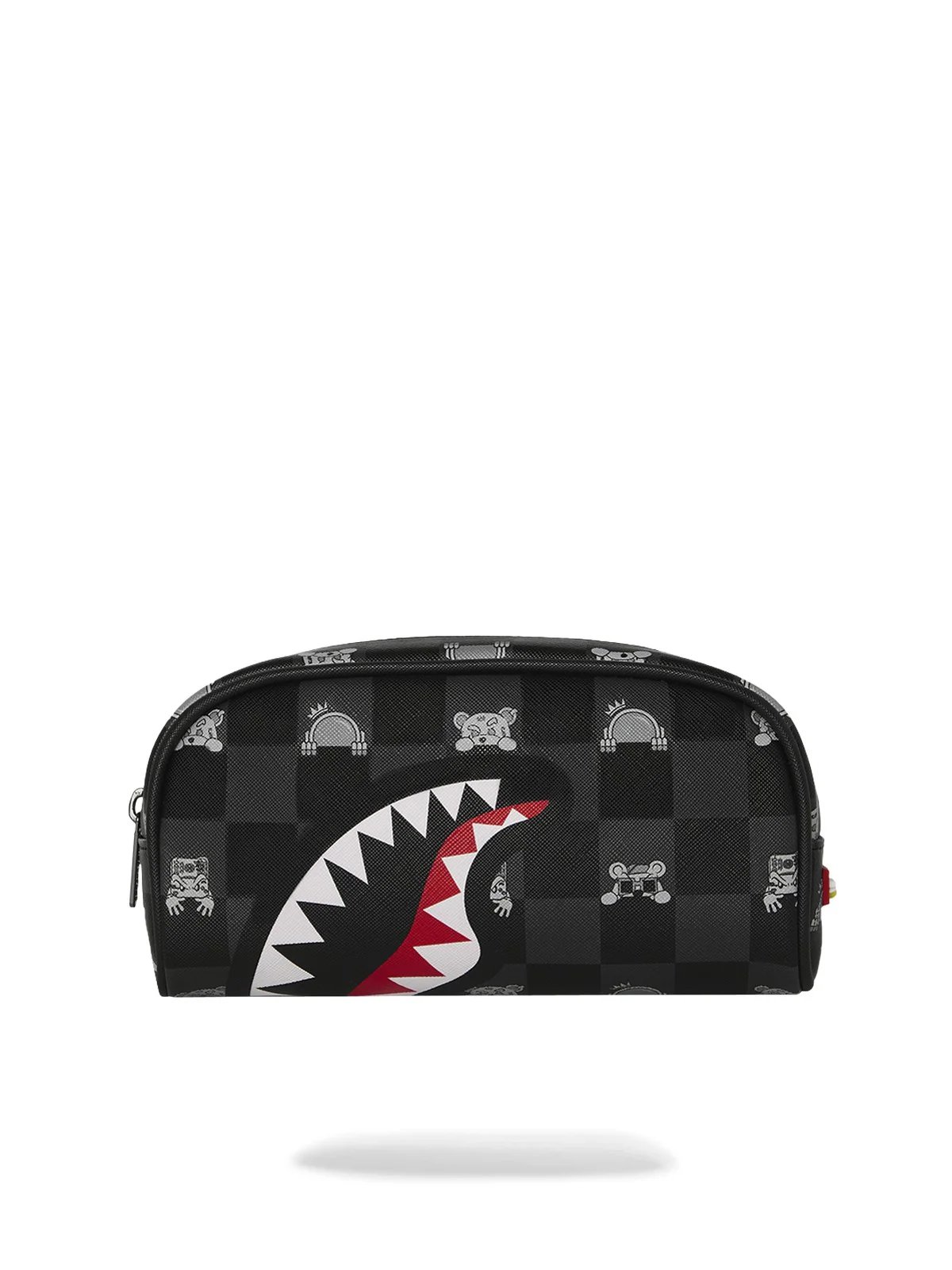 SPRAYGROUND Pochette Unisex adulto GRAY PEEKING CHARACTER CHECK PENCIL POUCH 910B8913NSZ Nero - Image 4