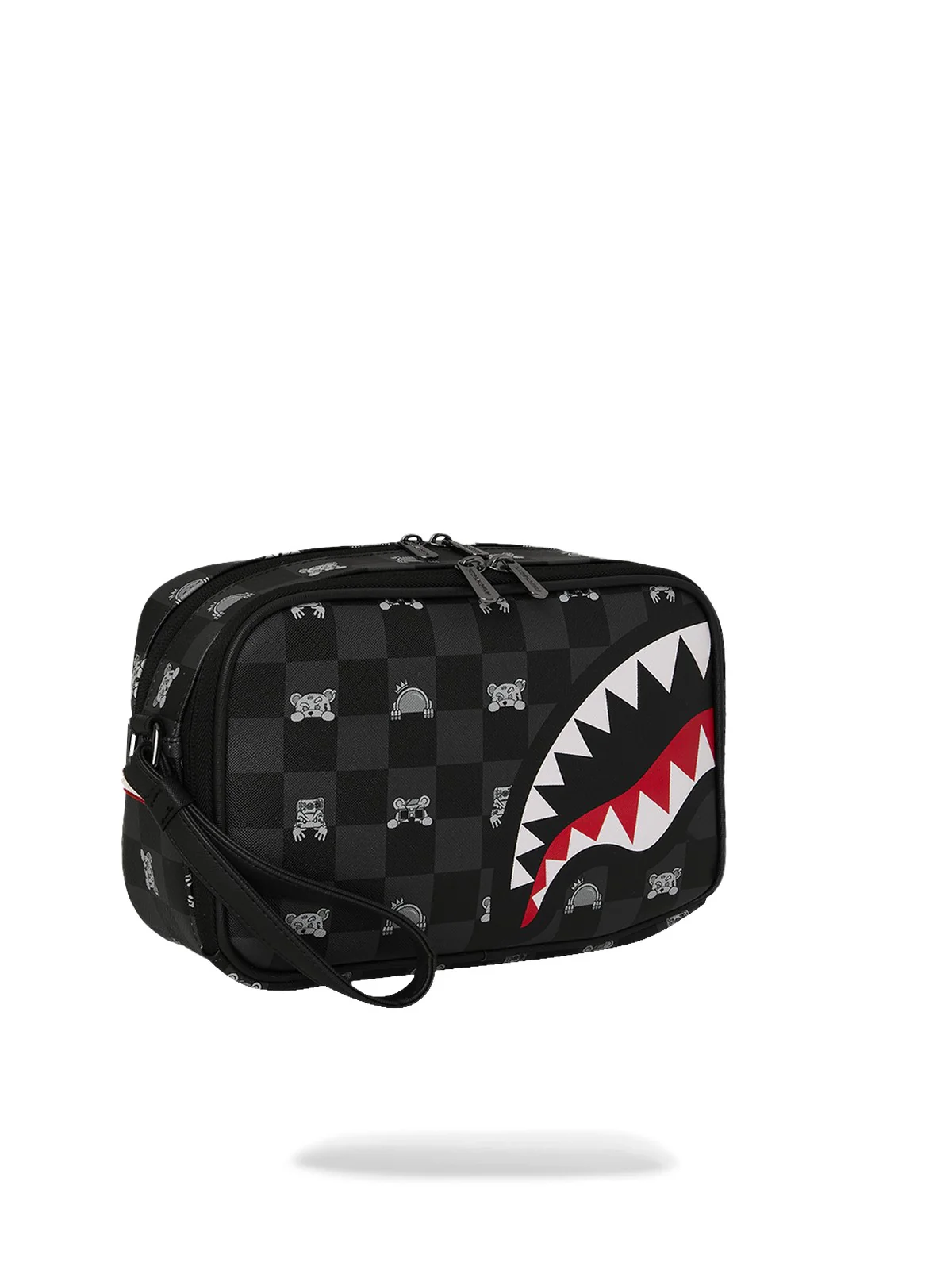 SPRAYGROUND Pochette Unisex adulto GRAY PEEKING CHARACTER CHECK TOILETRY BRICK 910B8914NSZ Nero - Image 2