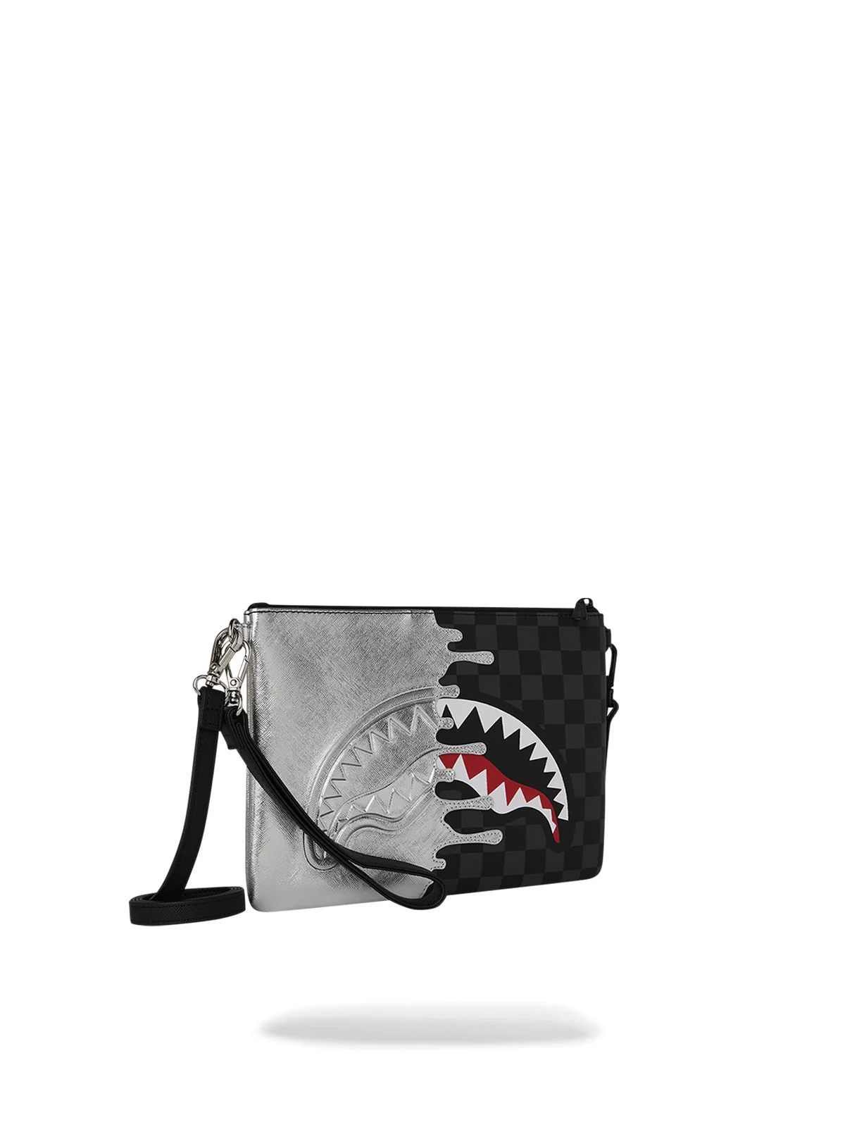 SPRAYGROUND Pochette Unisex adulto SILVER SIDE DRIP BLACK CHECK CROSSBODY POUCHETTE 910B8929NSZ Nero - Image 2
