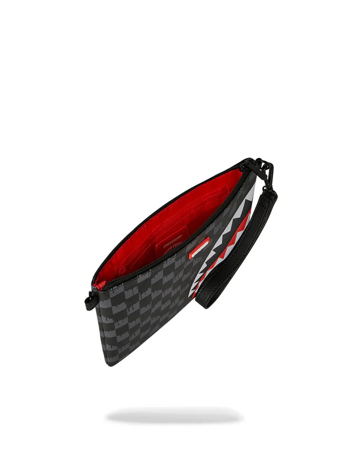 SPRAYGROUND Pochette Uomo DRIP CHECK SHARK CROSS CLUTCH STRAP 910B6571NSZ Nero - Image 2