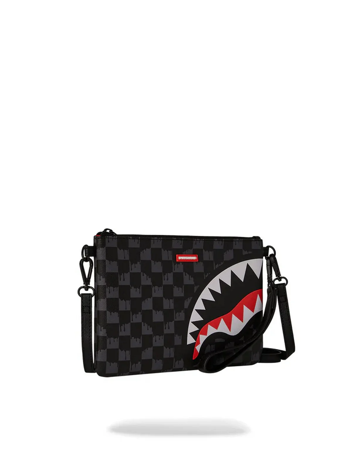 SPRAYGROUND Pochette Uomo DRIP CHECK SHARK CROSS CLUTCH STRAP 910B6571NSZ Nero - Image 4