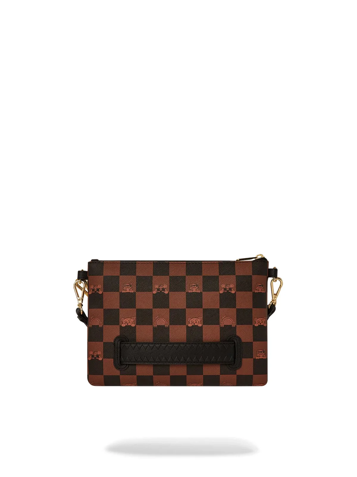 SPRAYGROUND Pochette Uomo PEEKING CHARACTER CHECK POUCHETTE 910B7509NSZ Marrone - Image 3