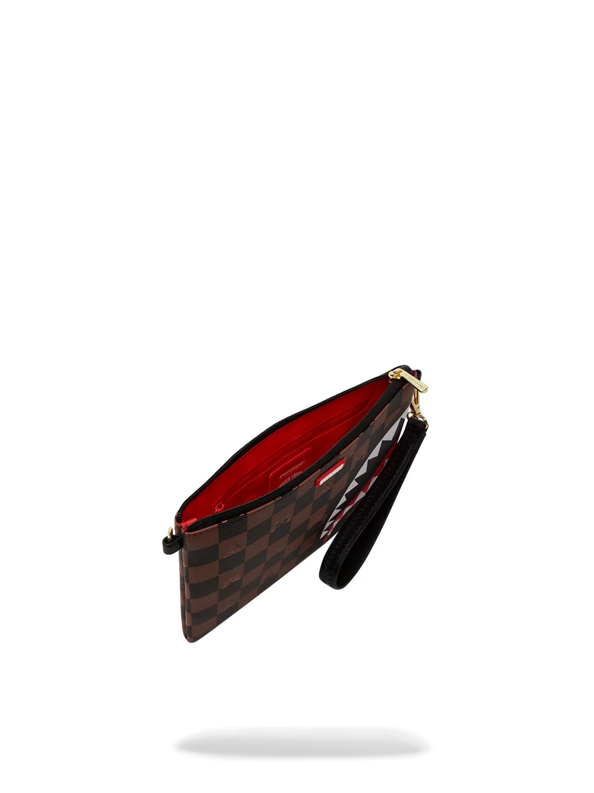 SPRAYGROUND Pochette Uomo PEEKING CHARACTER CHECK POUCHETTE 910B7509NSZ Marrone - Image 5