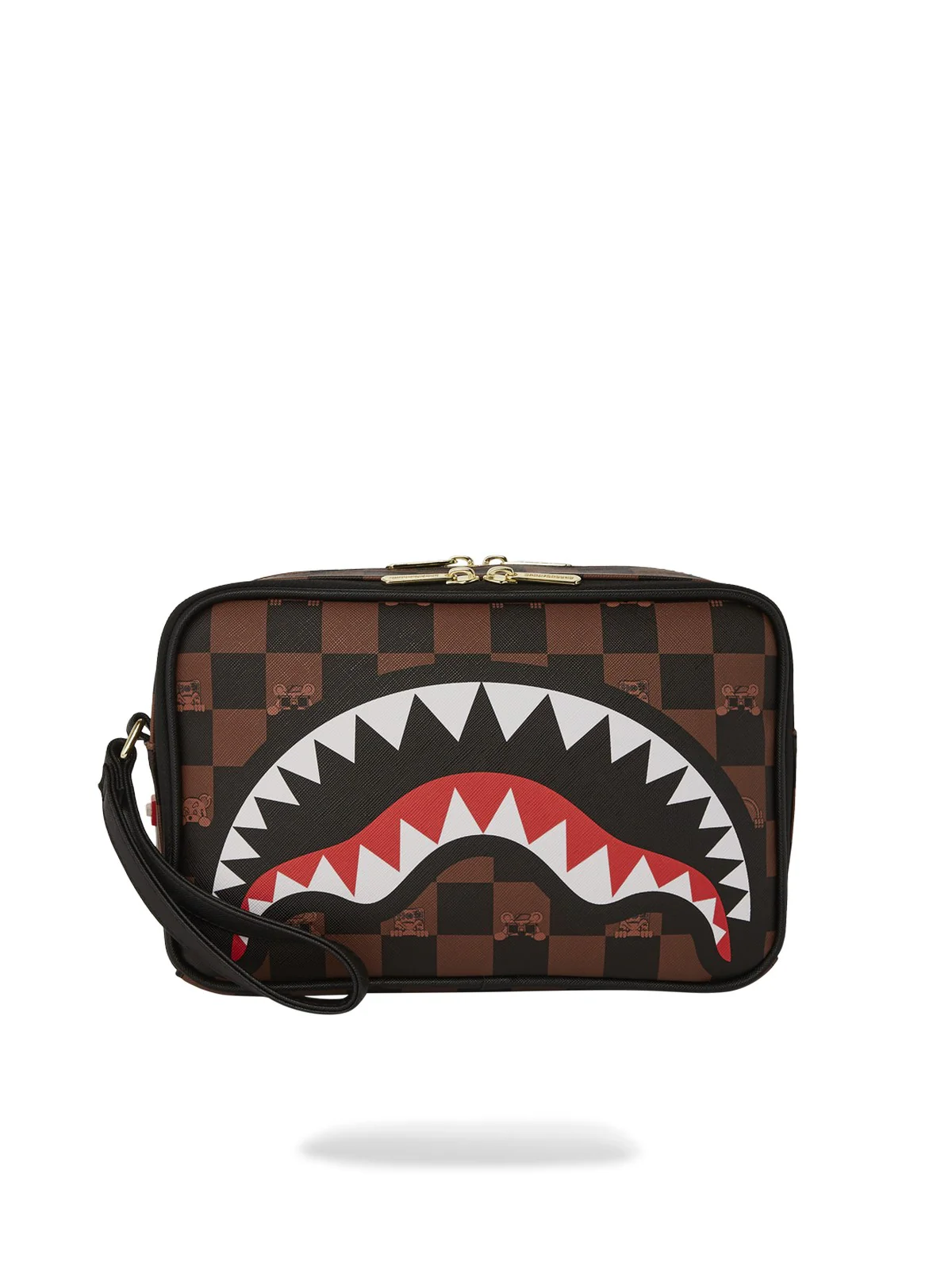 SPRAYGROUND Pochette Uomo PEEKING CHARACTER CHECK TOILETRY 910B7510NSZ Marrone