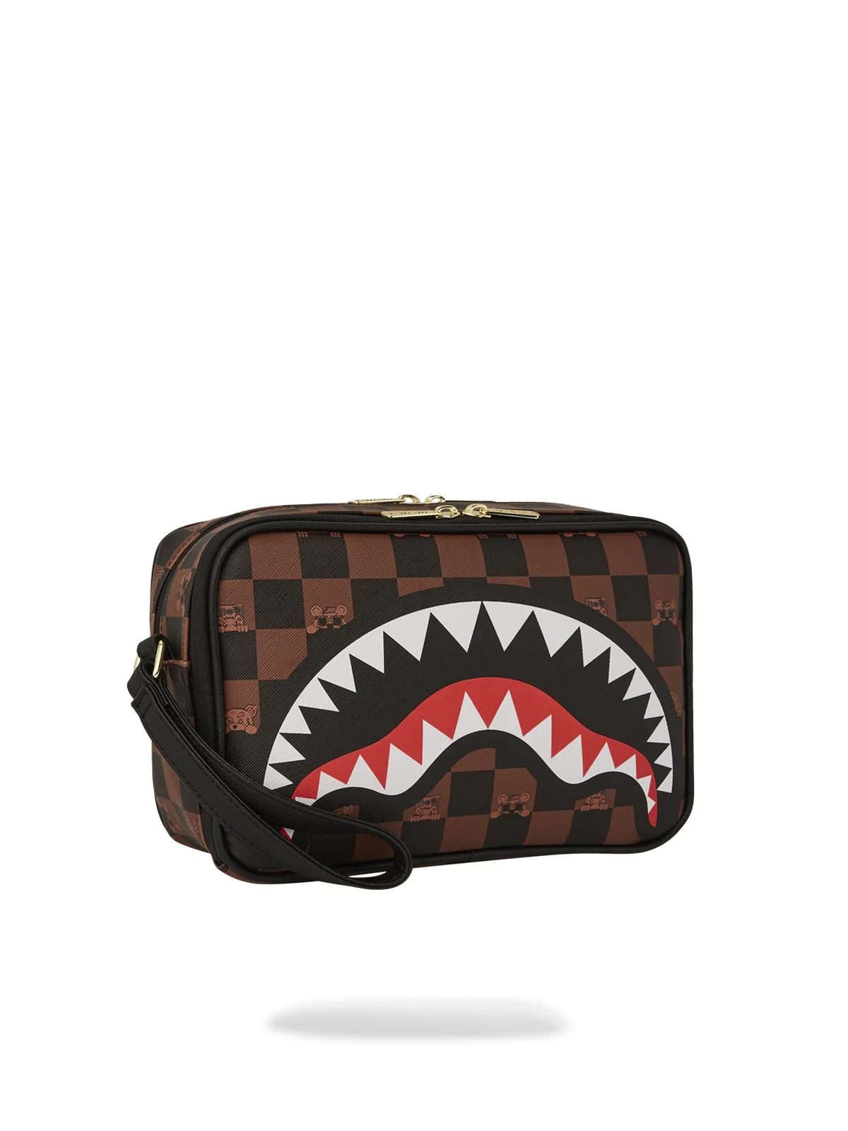 SPRAYGROUND Pochette Uomo PEEKING CHARACTER CHECK TOILETRY 910B7510NSZ Marrone - Image 2