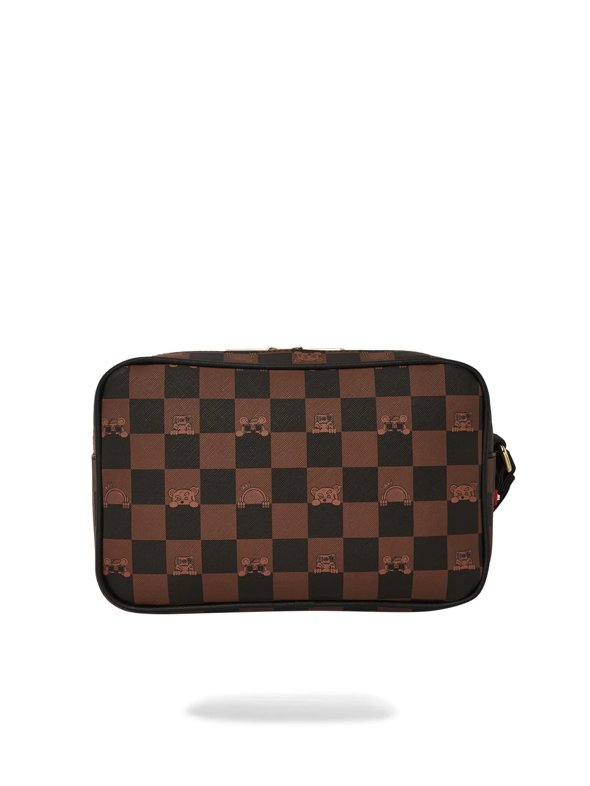 SPRAYGROUND Pochette Uomo PEEKING CHARACTER CHECK TOILETRY 910B7510NSZ Marrone - Image 3