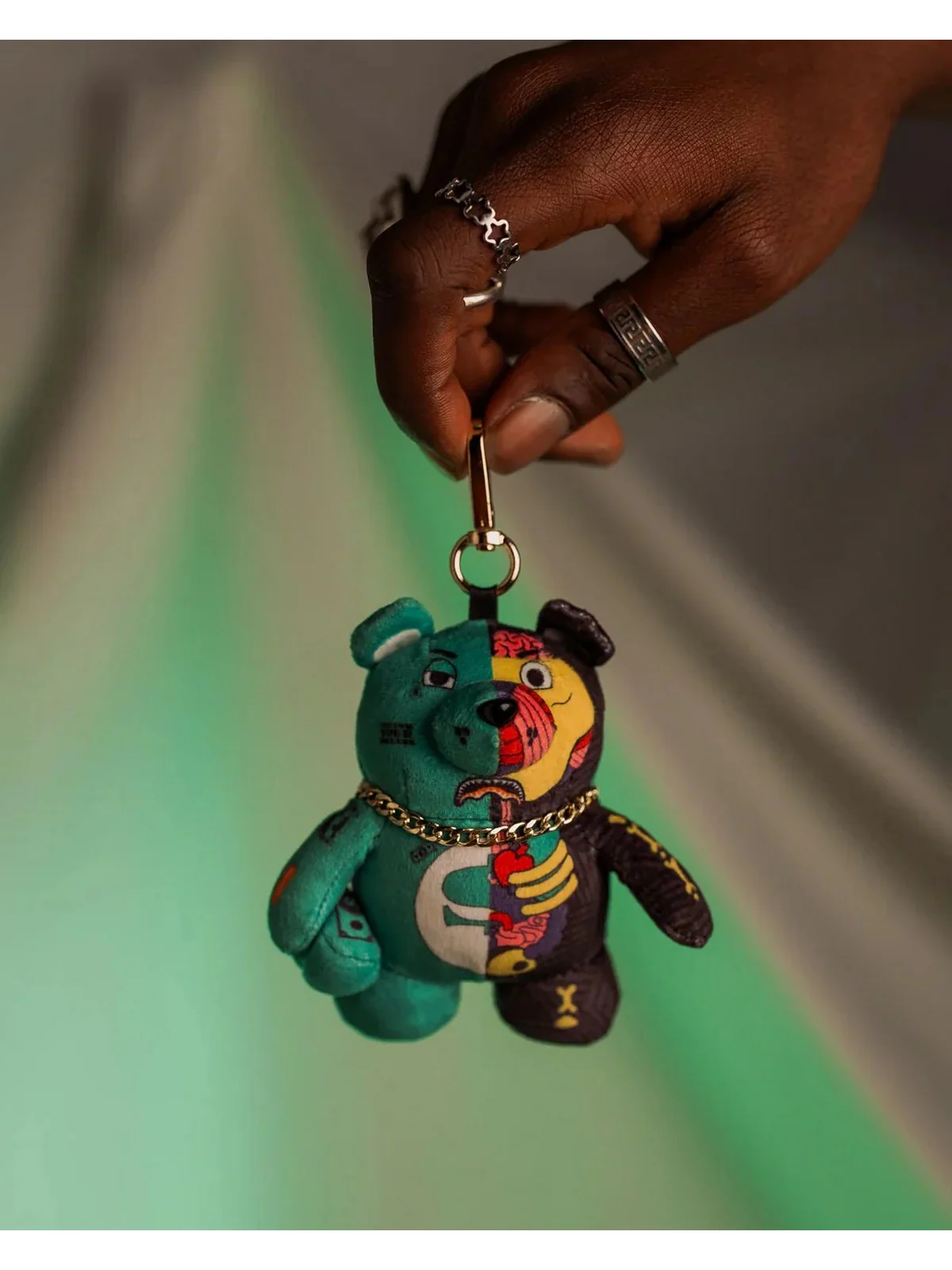 SPRAYGROUND Portachiavi Uomo YOUNG X-RAY BEAR KEYCHAIN 910K0603NSZ VERDE - Image 4