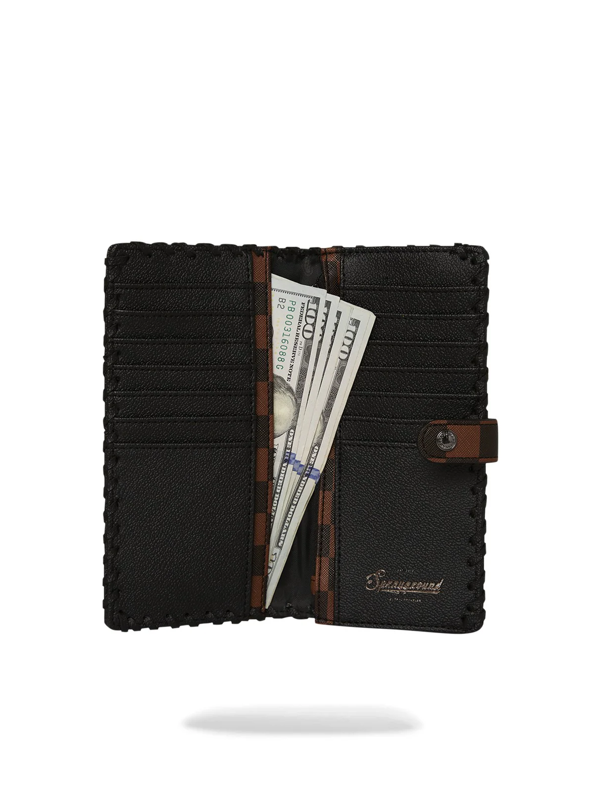 SPRAYGROUND Portafoglio Donna DOSE OF CHECK DEUX WALLET 910W8021NSZ Nero - Image 3