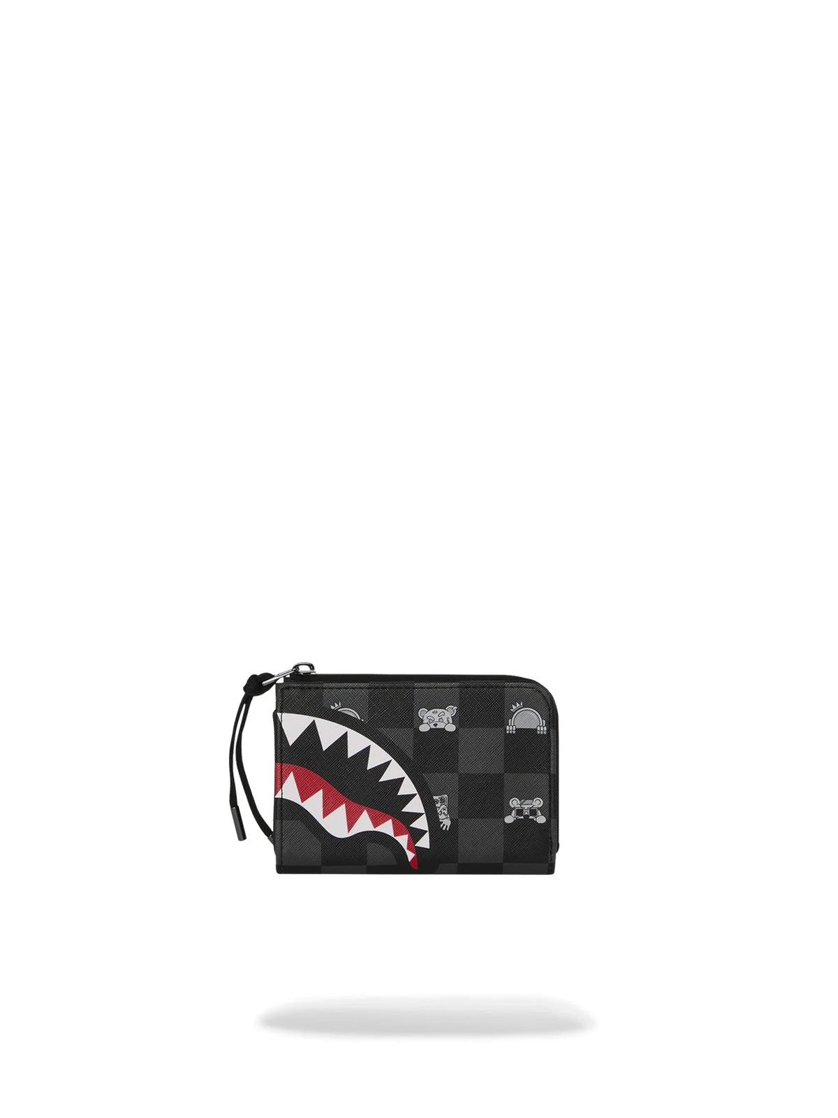 SPRAYGROUND Portafoglio Unisex adulto GRAY PEEKING CHARACTER CHECK WALLET 910W8917NSZ Nero - Image 3