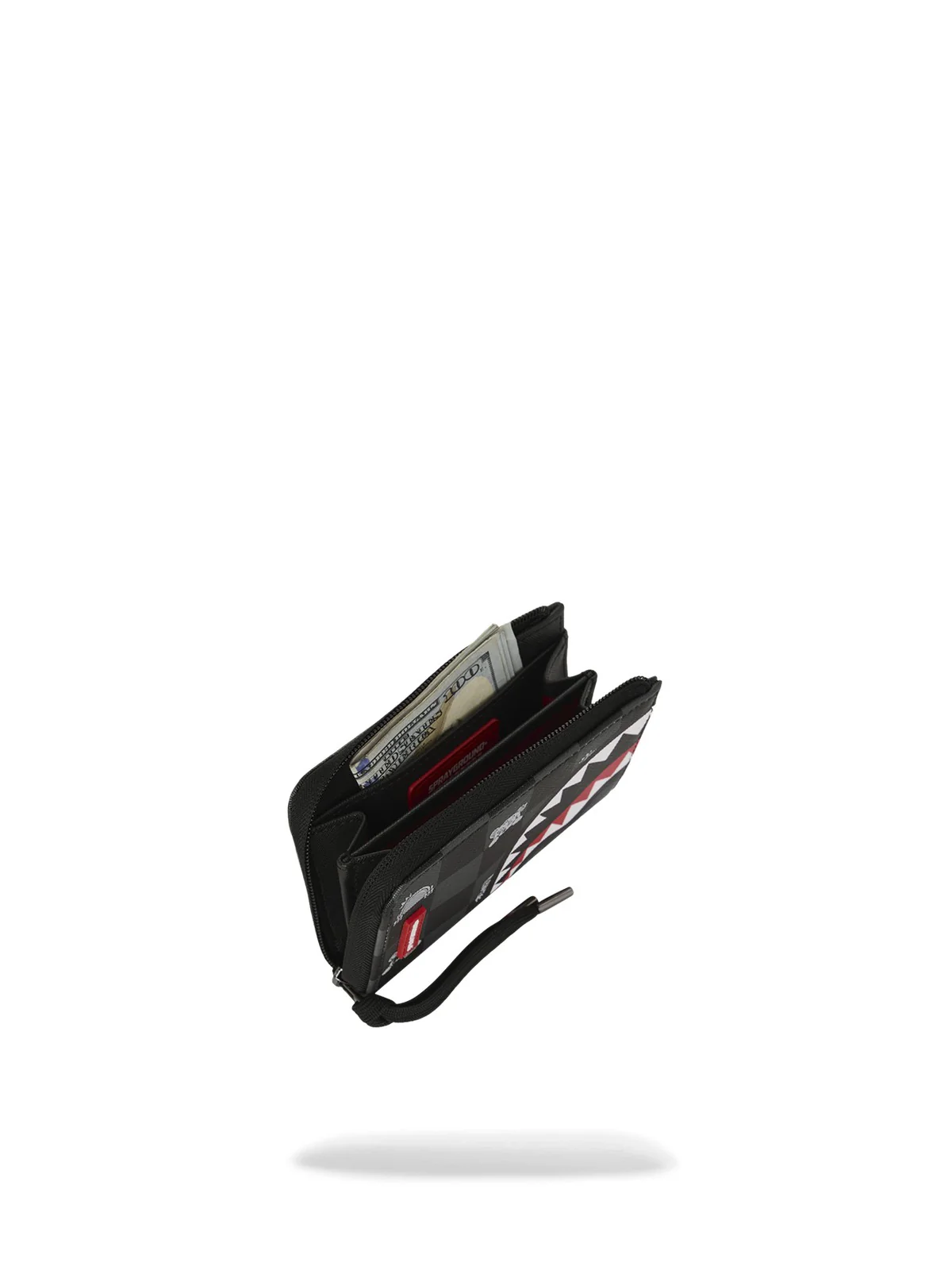 SPRAYGROUND Portafoglio Unisex adulto GRAY PEEKING CHARACTER CHECK WALLET 910W8917NSZ Nero - Image 4