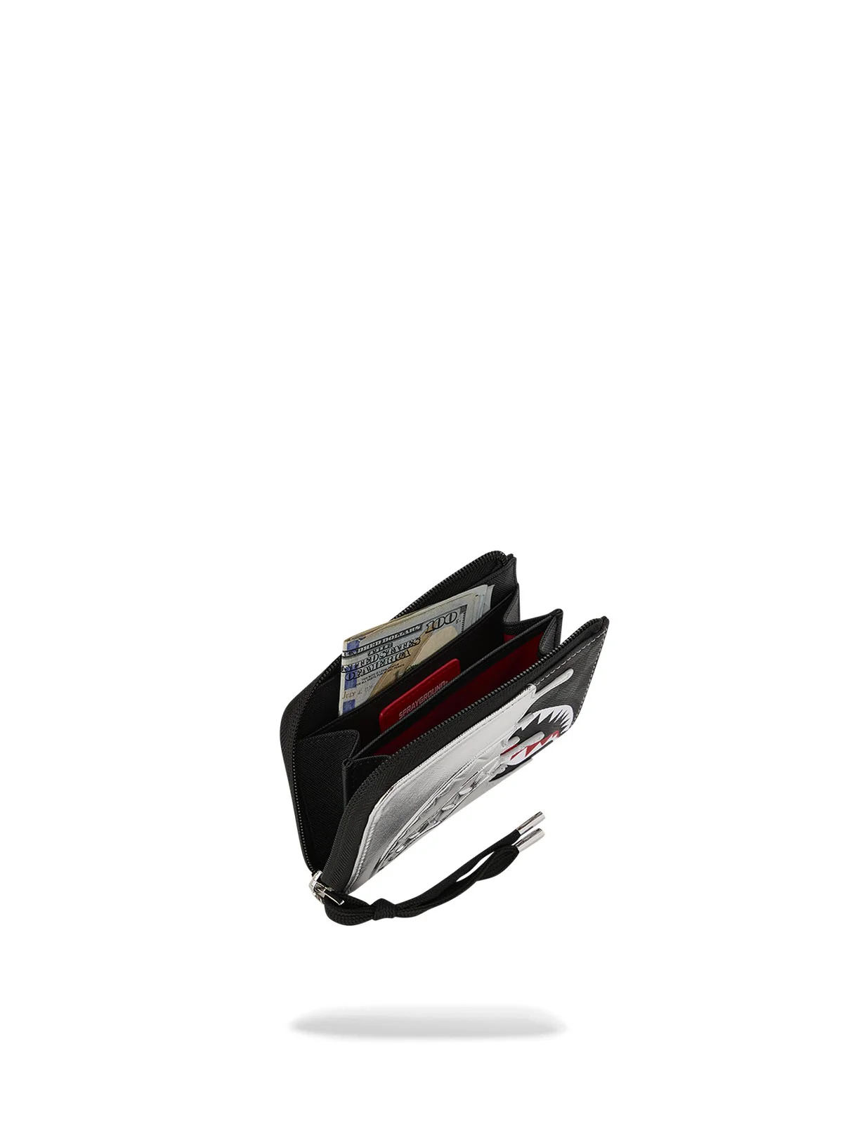 SPRAYGROUND Portafoglio Unisex adulto SILVER SIDE DRIP BLACK CHECK WALLET 910W8931NSZ Nero - Image 4