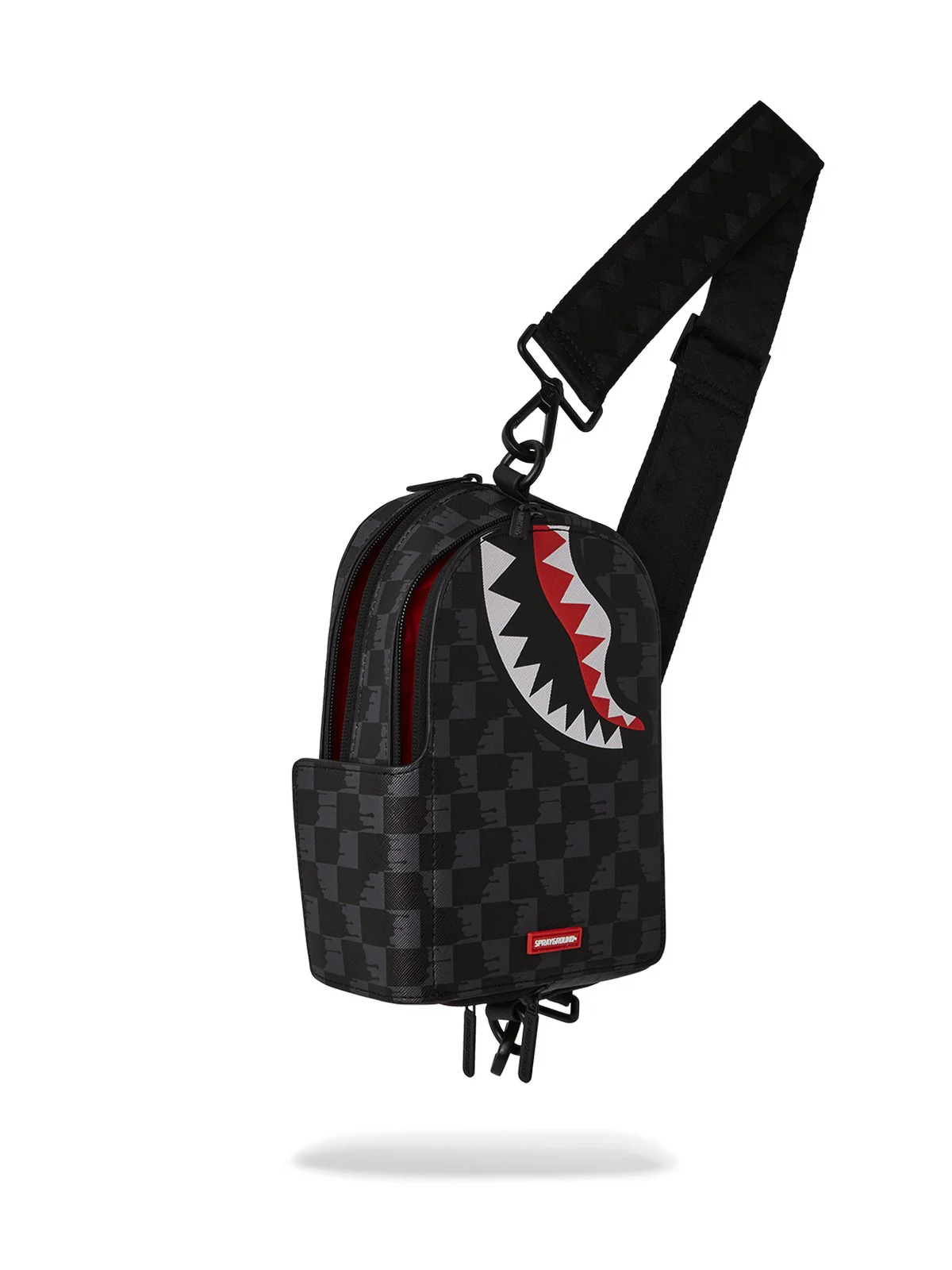 SPRAYGROUND Tracolla Uomo DRIP CHECK SHARK BACKPACK SLING 910B6569NSZ Nero - Image 3