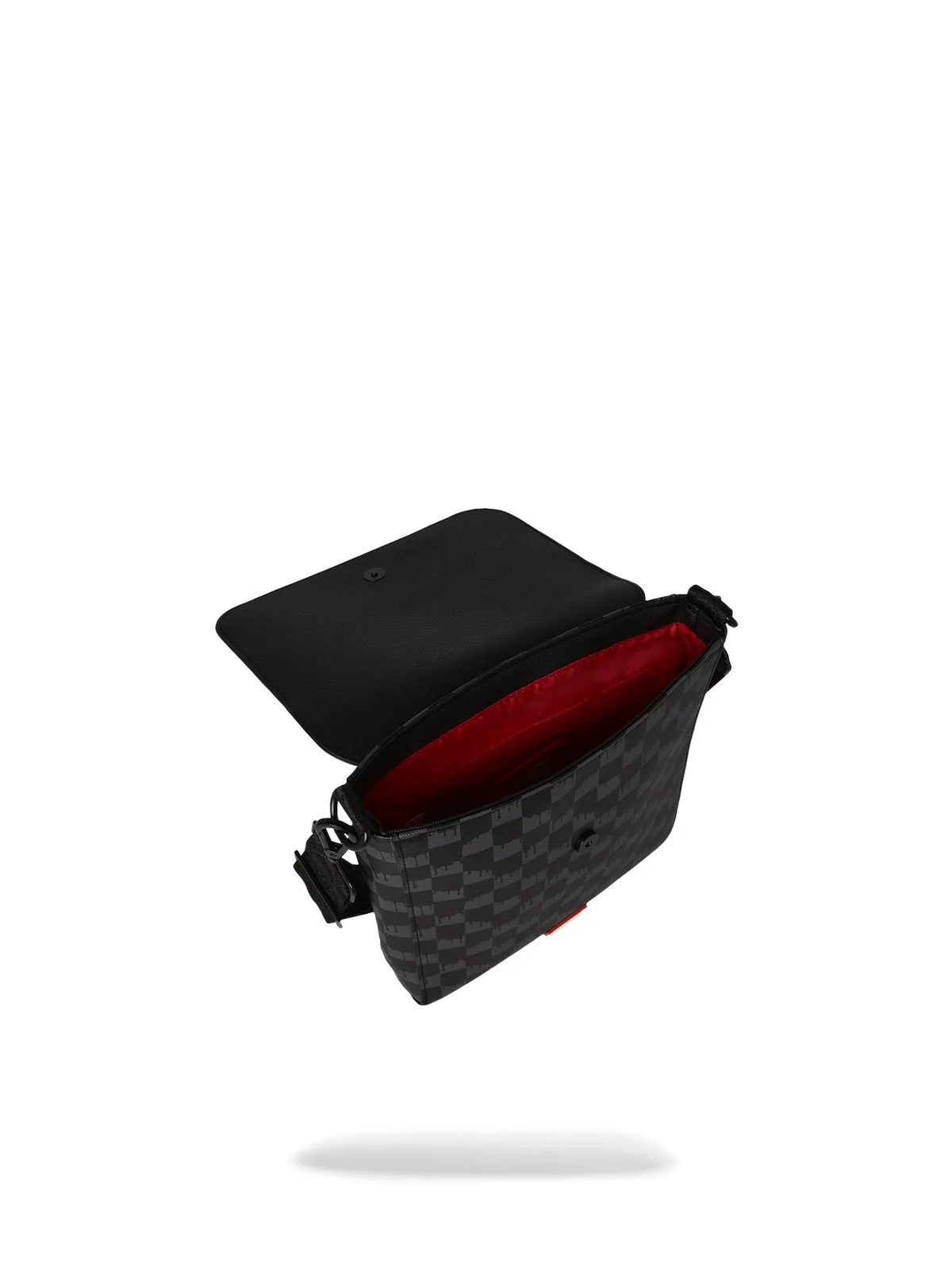 SPRAYGROUND Tracolla Uomo DRIP CHECK SHARK MESSENGER SLING 910B6572NSZ Nero - Image 2