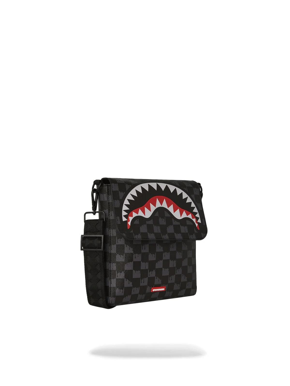 SPRAYGROUND Tracolla Uomo DRIP CHECK SHARK MESSENGER SLING 910B6572NSZ Nero - Image 4