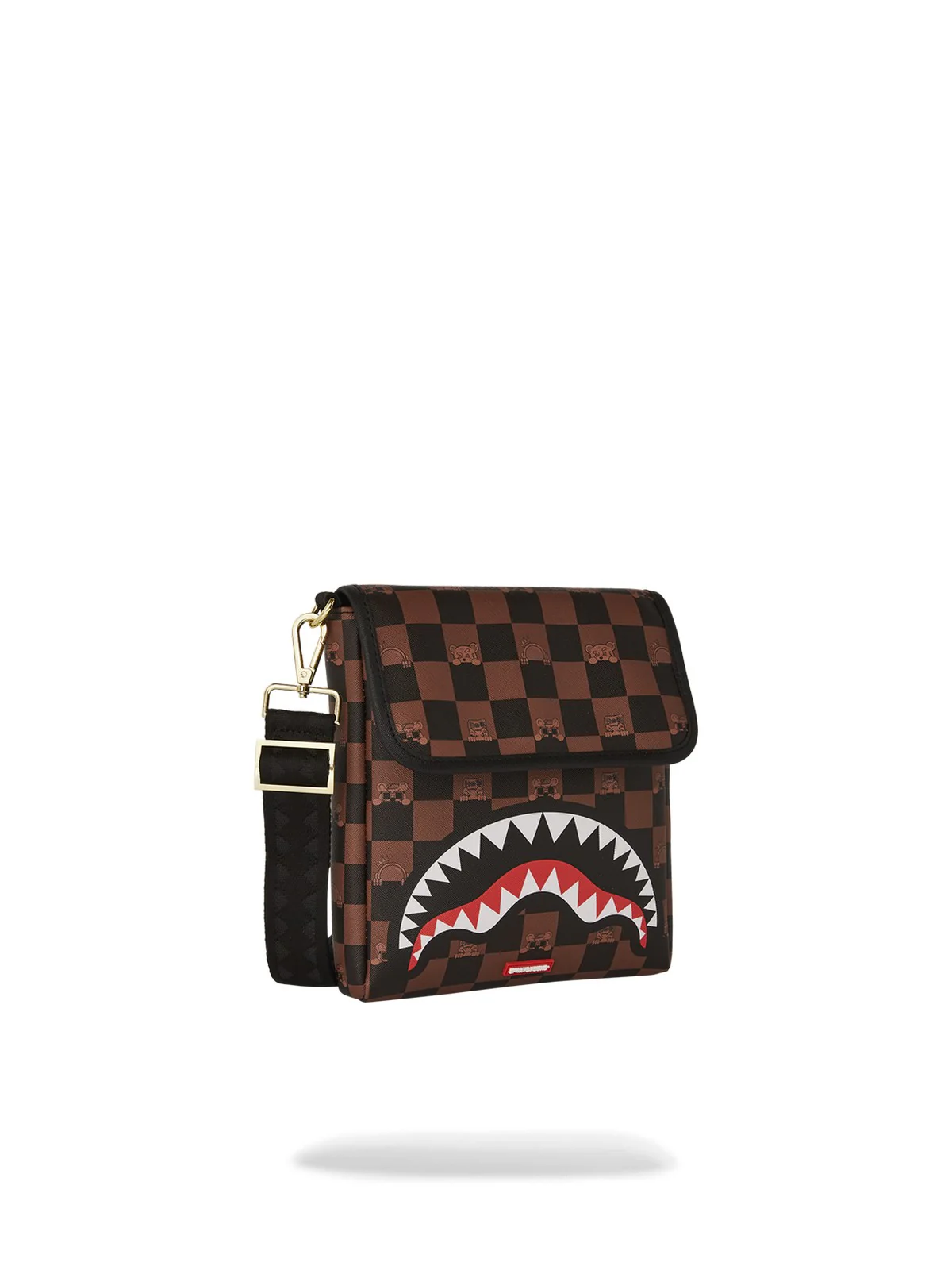 SPRAYGROUND Tracolla Uomo PEEKING CHARACTER CHECK MESSENGER SLING 910B7505NSZ Marrone - Image 2