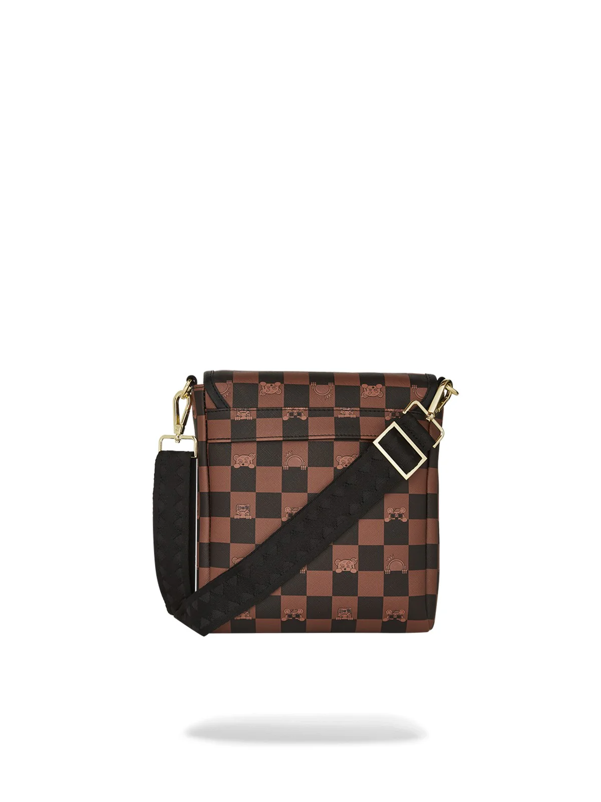 SPRAYGROUND Tracolla Uomo PEEKING CHARACTER CHECK MESSENGER SLING 910B7505NSZ Marrone - Image 3