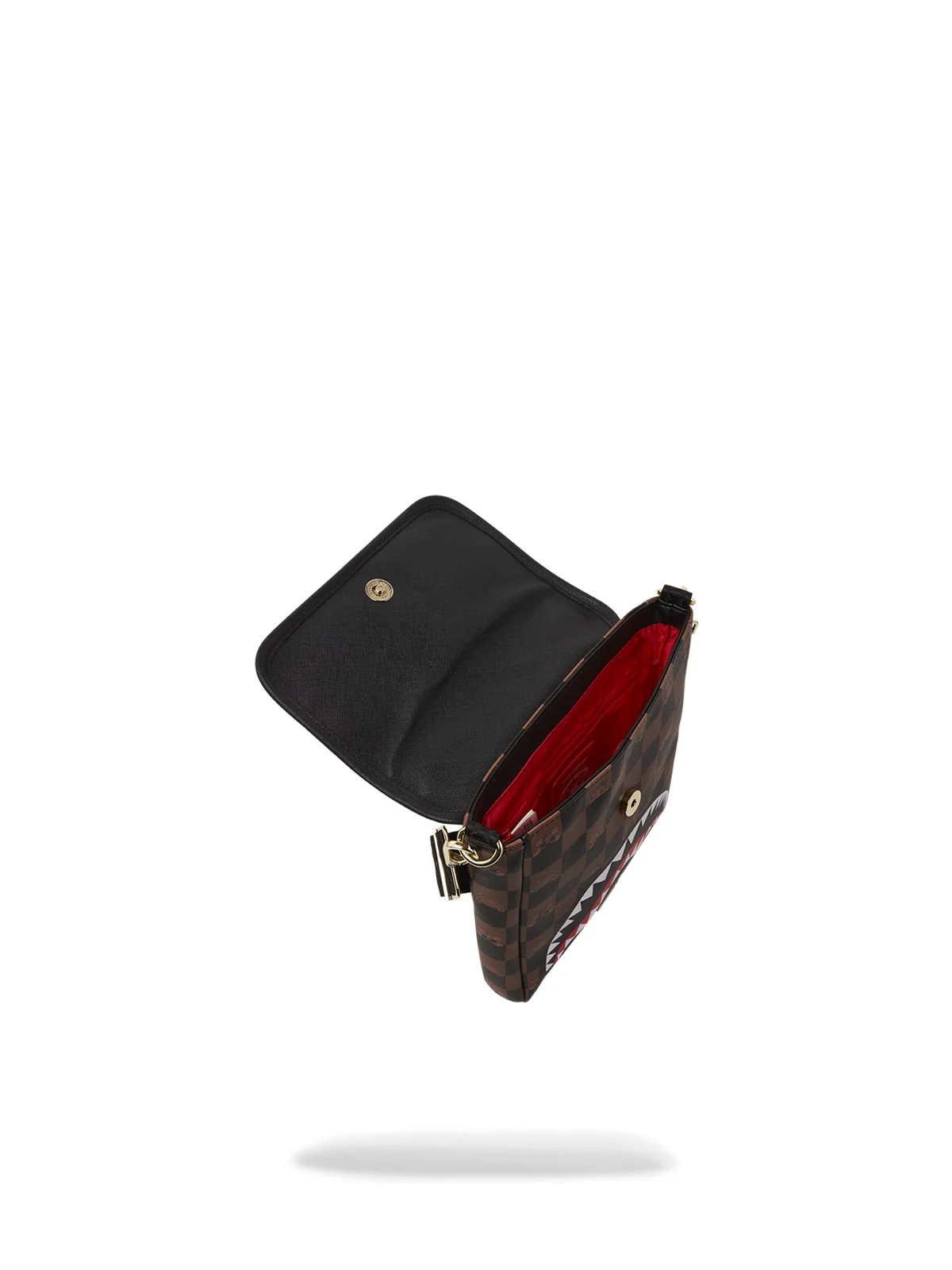 SPRAYGROUND Tracolla Uomo PEEKING CHARACTER CHECK MESSENGER SLING 910B7505NSZ Marrone - Image 4