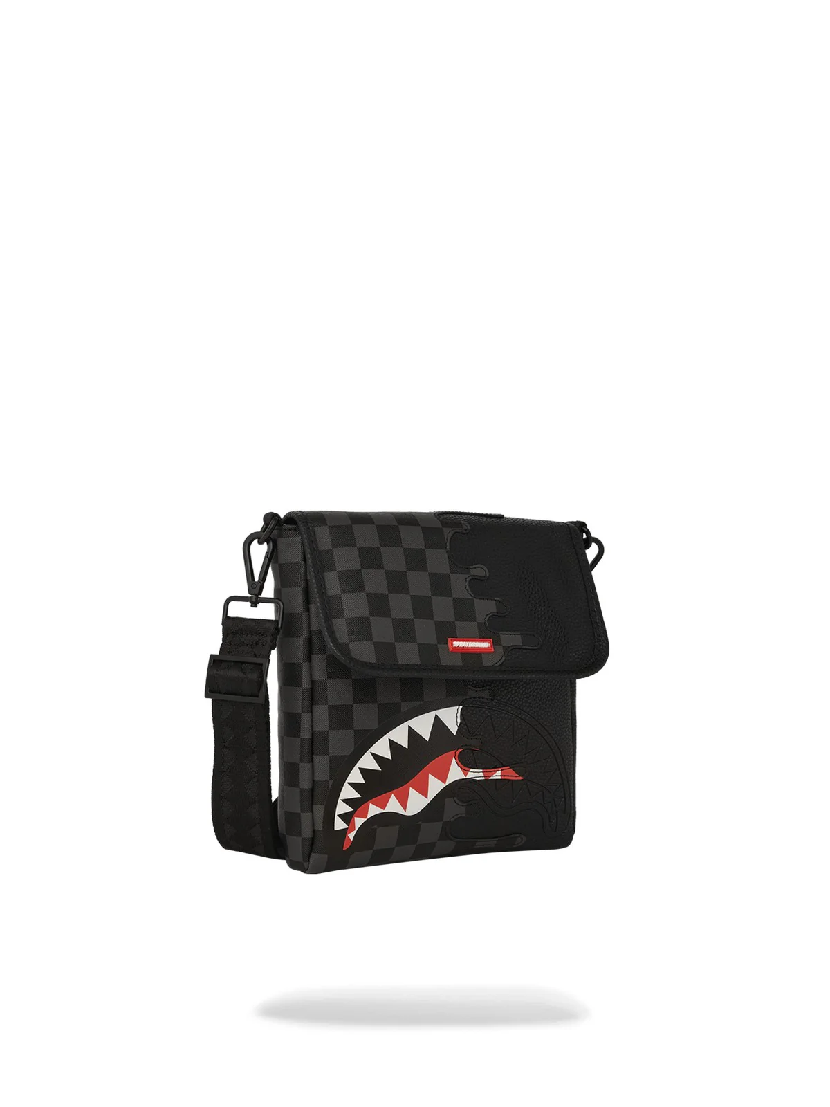 SPRAYGROUND Tracolla Uomo UNFINISHED SHARK MESSENGER SLING 910B7483NSZ Nero - Image 2