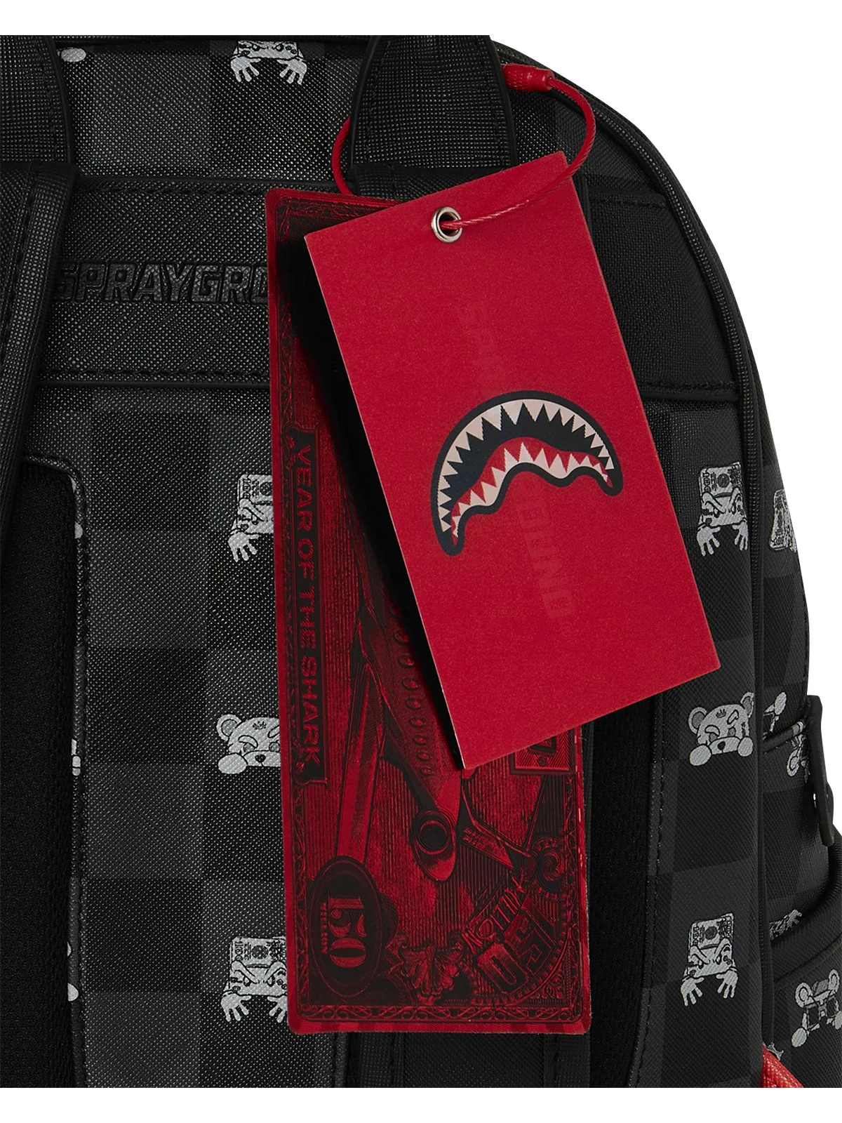 SPRAYGROUND Zaino Unisex adulto GRAY PEEKING CHARACTER CHECK SAVAGE BACKPACK 910B8908NSZ Nero - Image 6