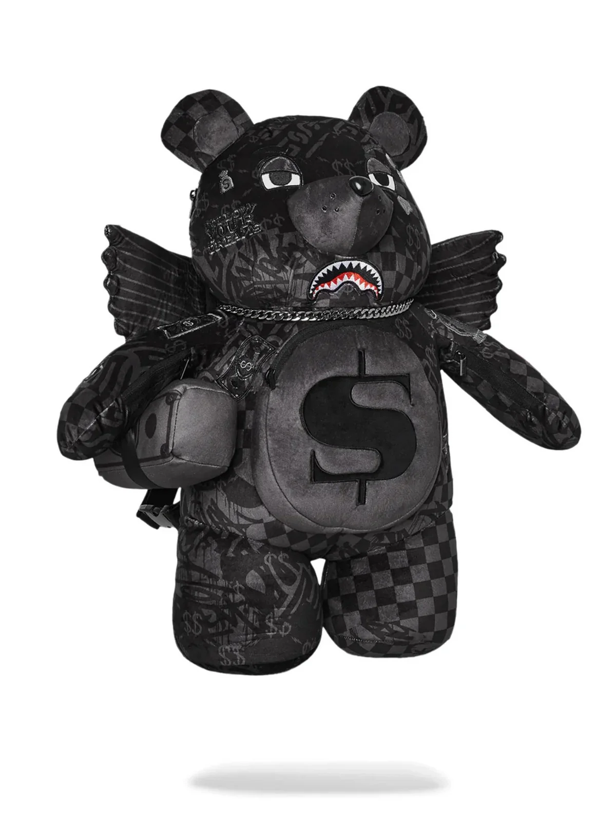SPRAYGROUND Zaino Uomo 3AM CHECK TEDDY BEAR 910B7280NSZ Nero - Image 2