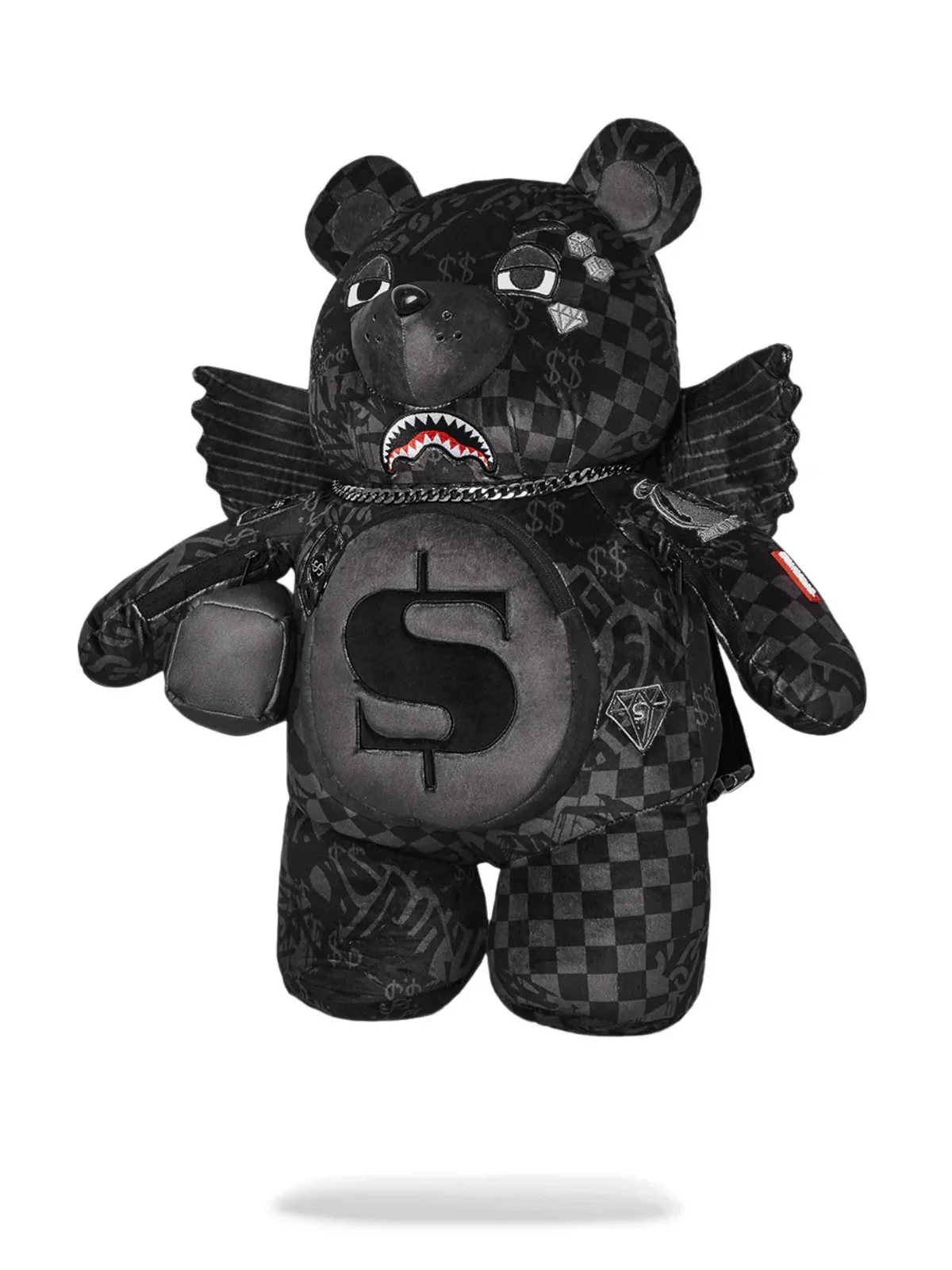 SPRAYGROUND Zaino Uomo 3AM CHECK TEDDY BEAR 910B7280NSZ Nero - Image 3